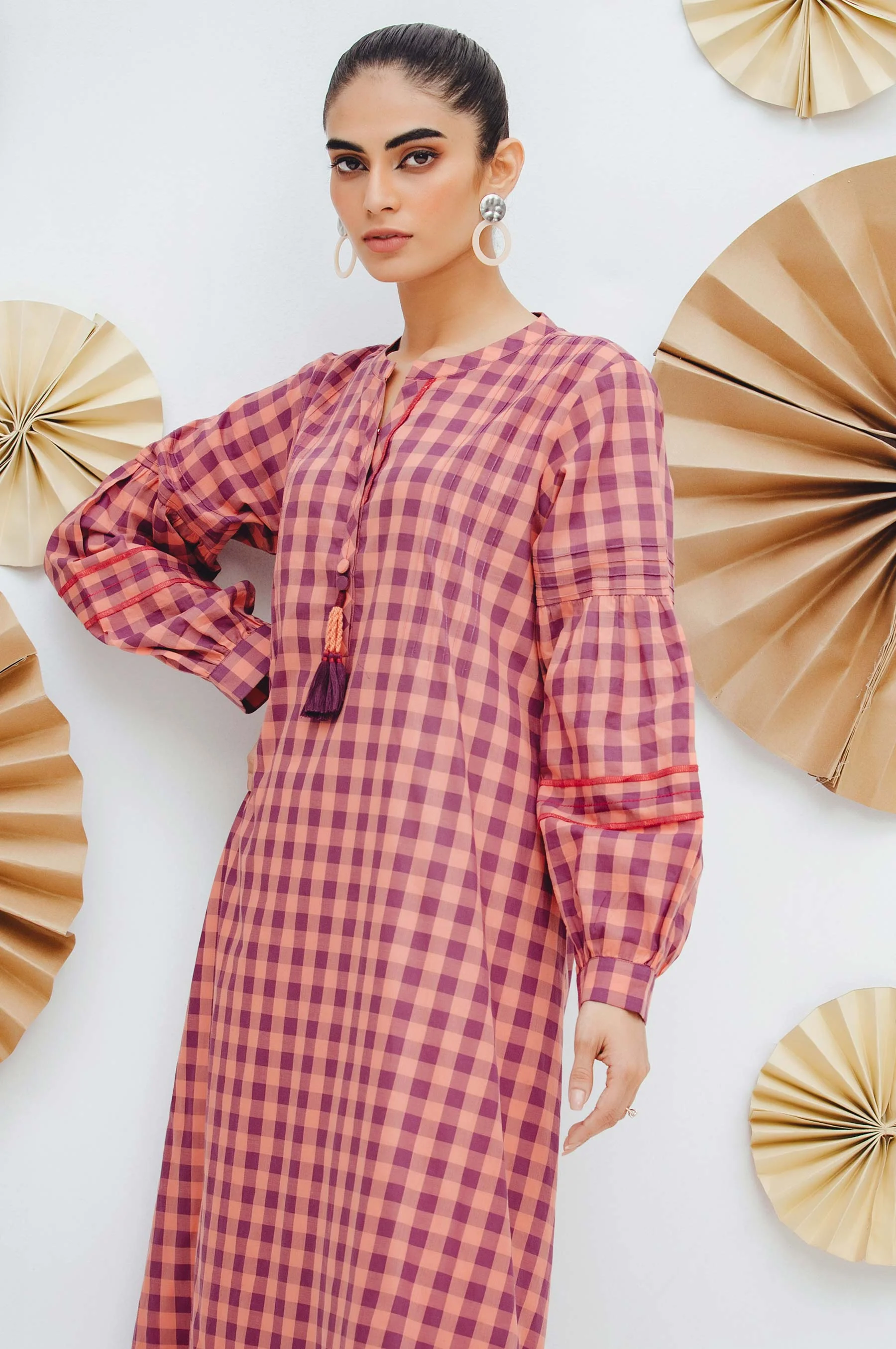 Stitched 1 Piece Embellished Yarn Dyed Shirt - Image 6