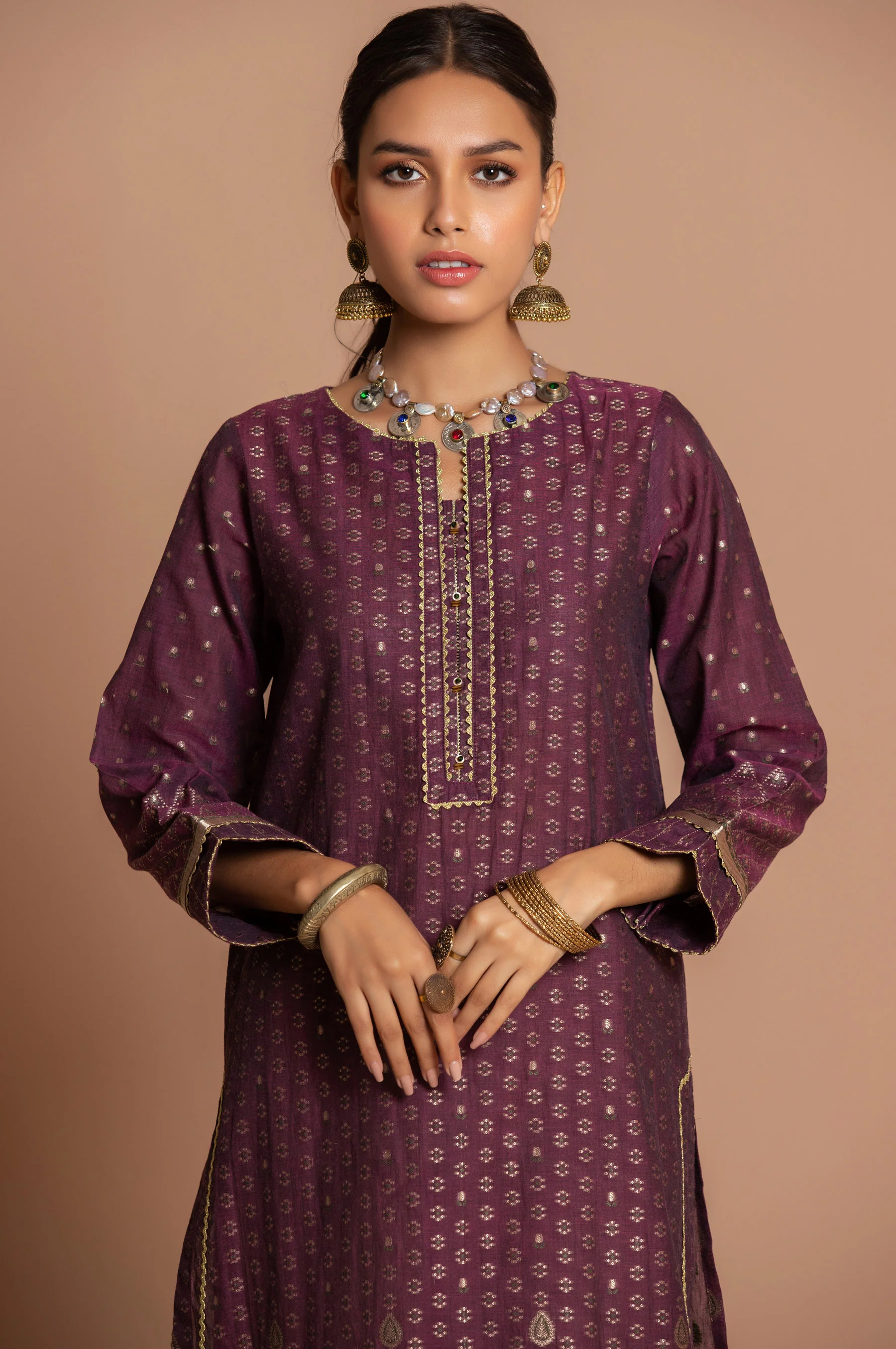 Stitched 1 Piece Yarn Dyed Jacquard Shirt - Image 3