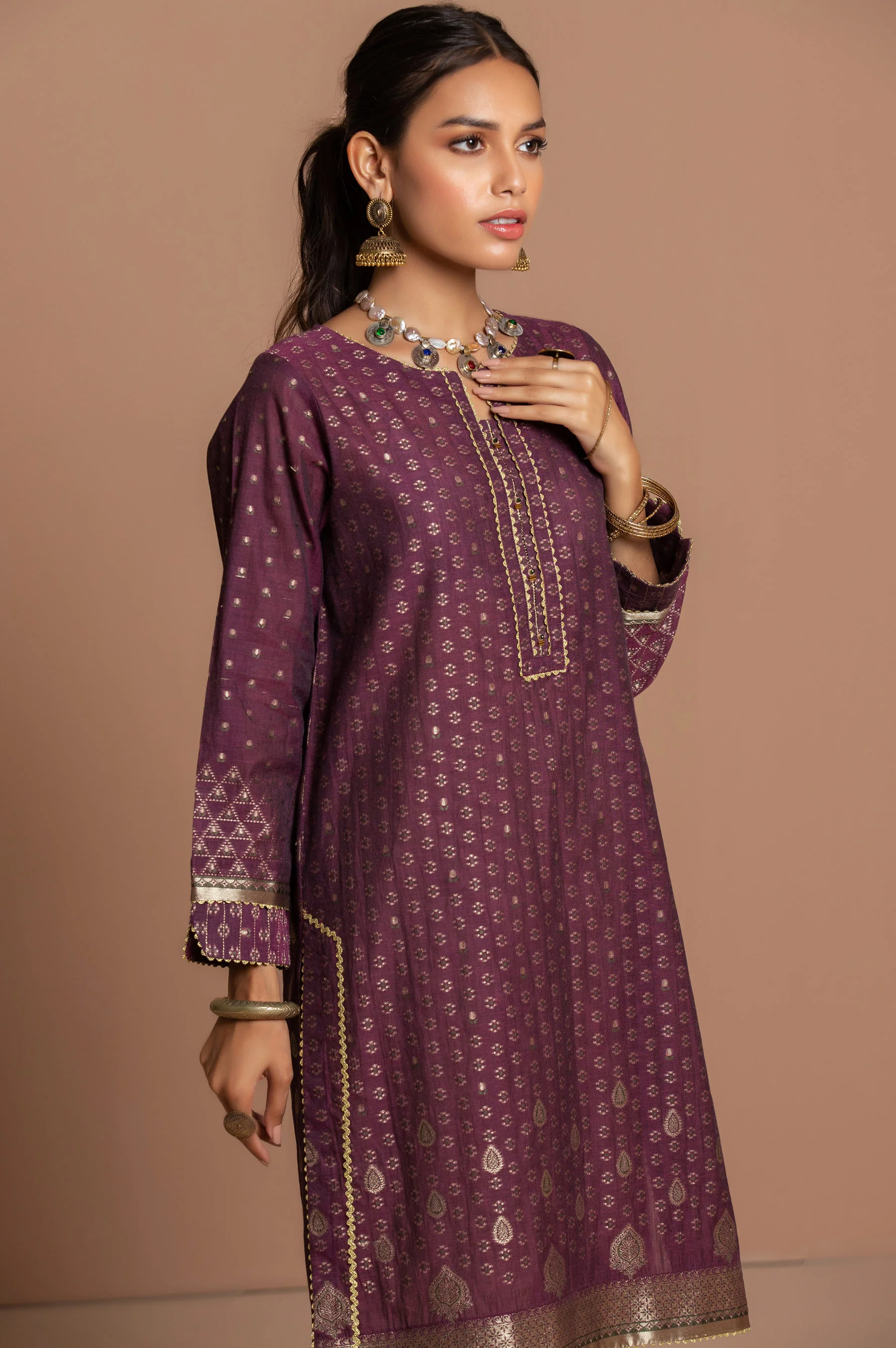Stitched 1 Piece Yarn Dyed Jacquard Shirt - Image 4