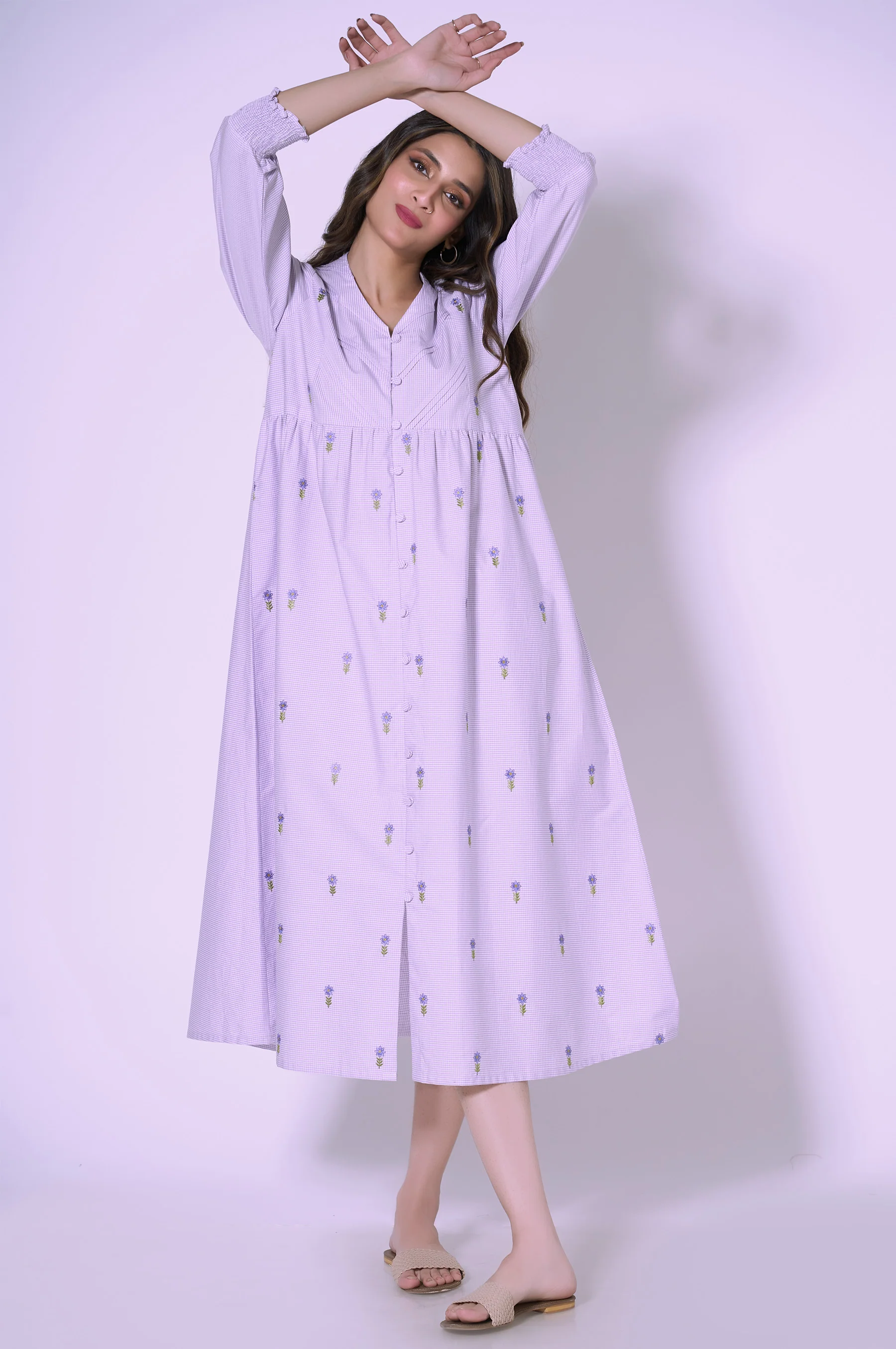 Stitched 1 Piece Yarn Dyed Dress
