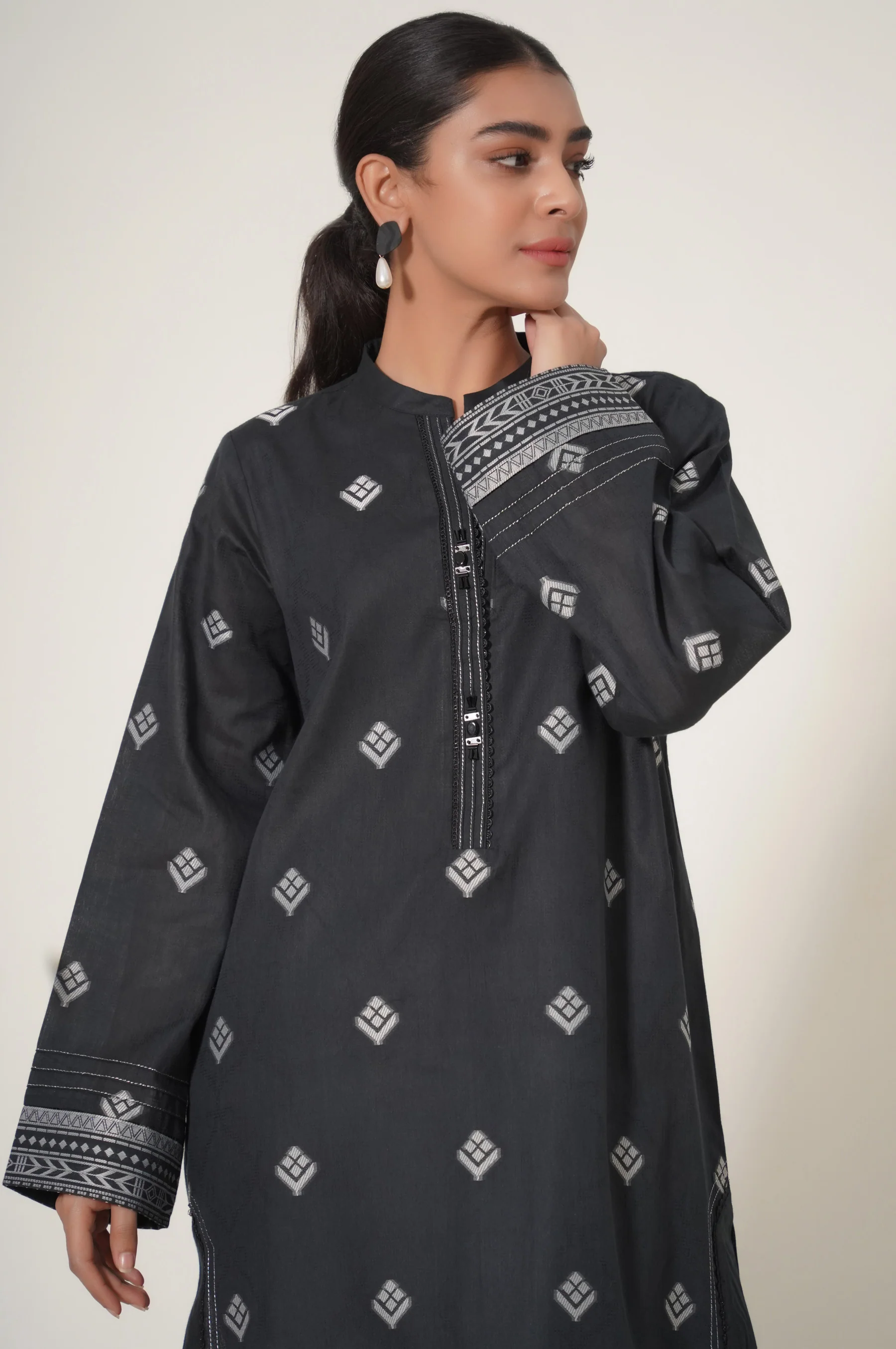 Stitch 1 Piece Yarn Dyed Jacquard Shirt