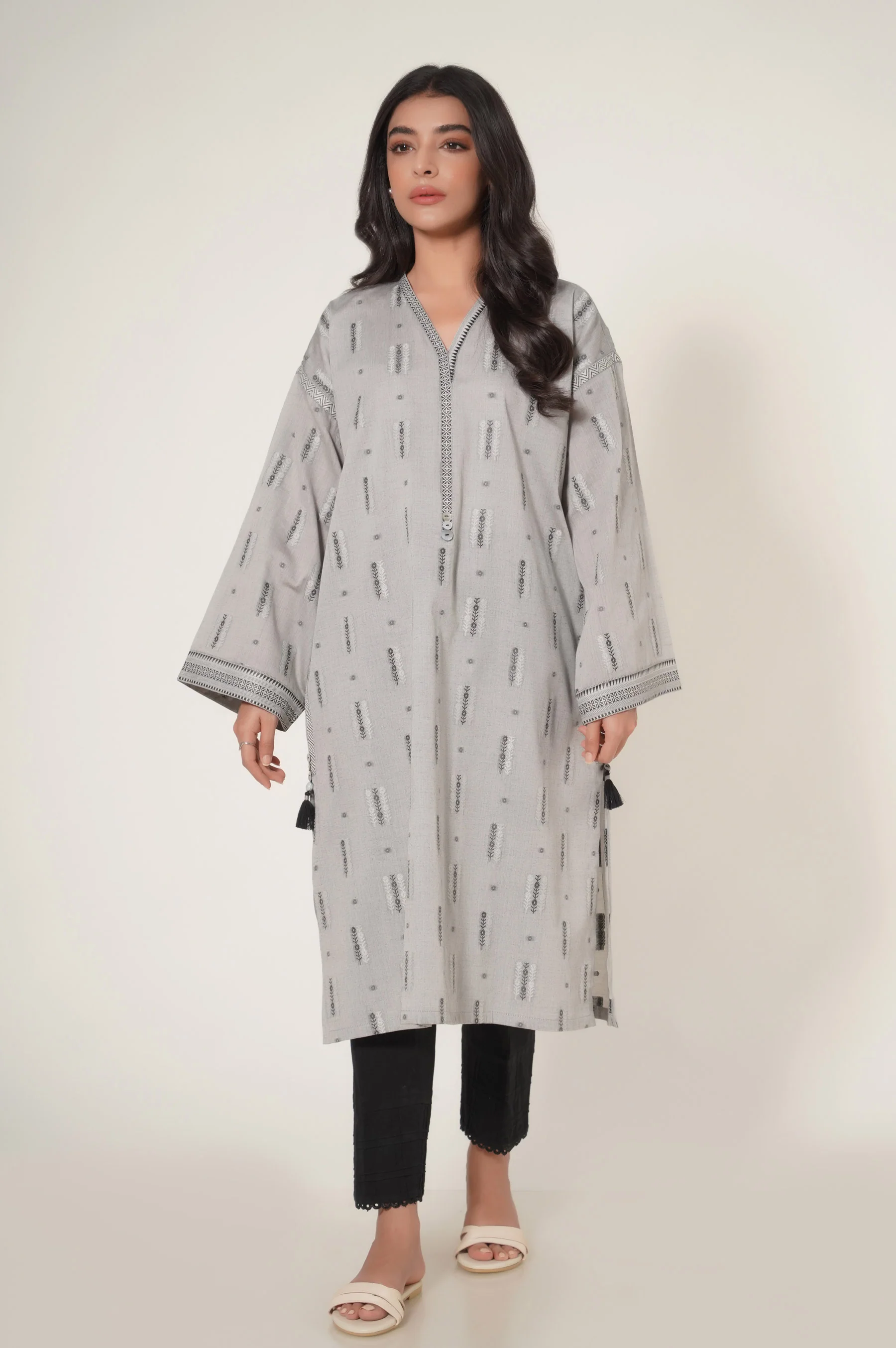 Stitch 1 Piece Yarn Dyed Jacquard Shirt - Image 4