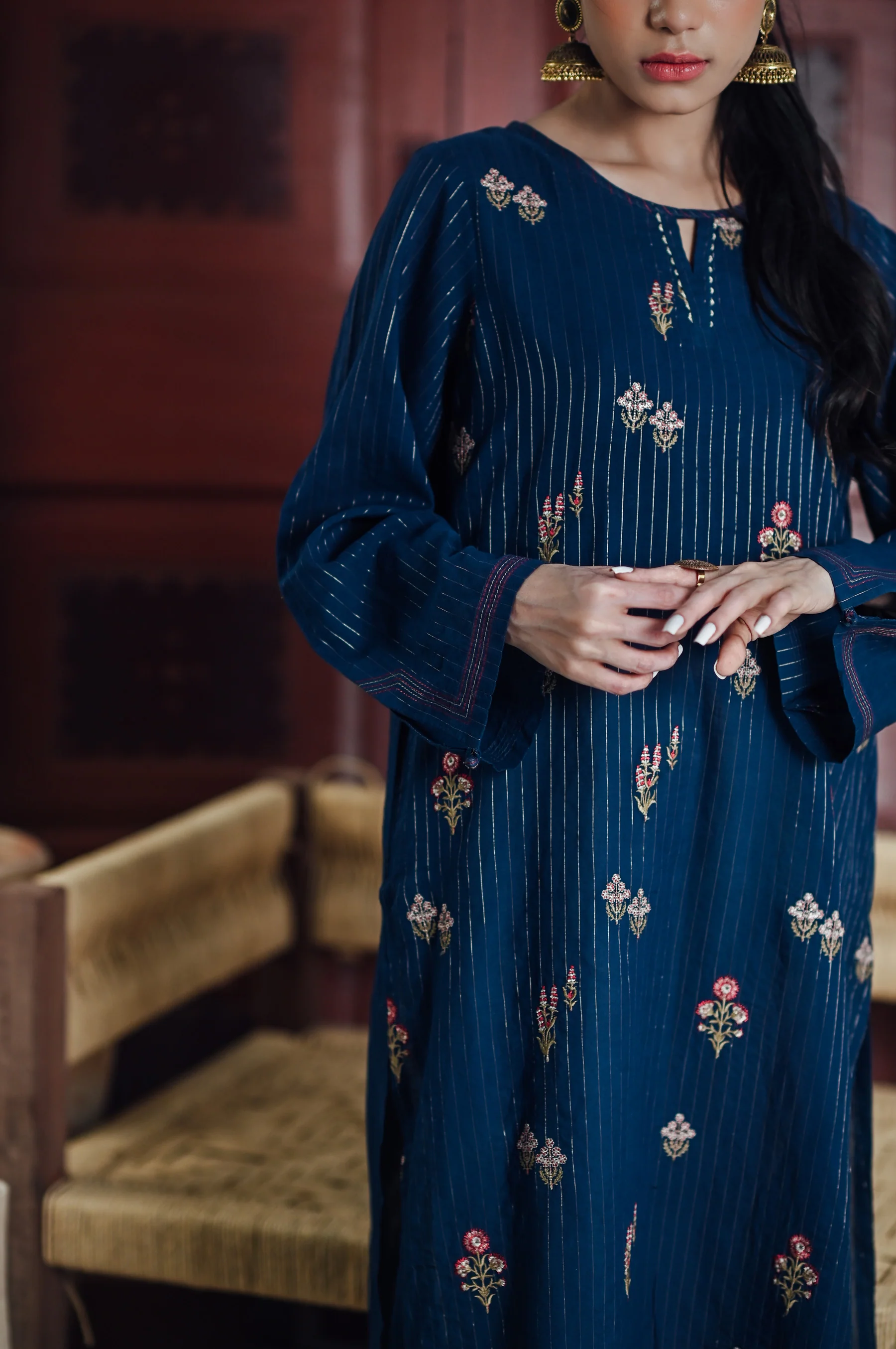 Stitched 1 Piece Zari Mysuri Shirt - Image 4