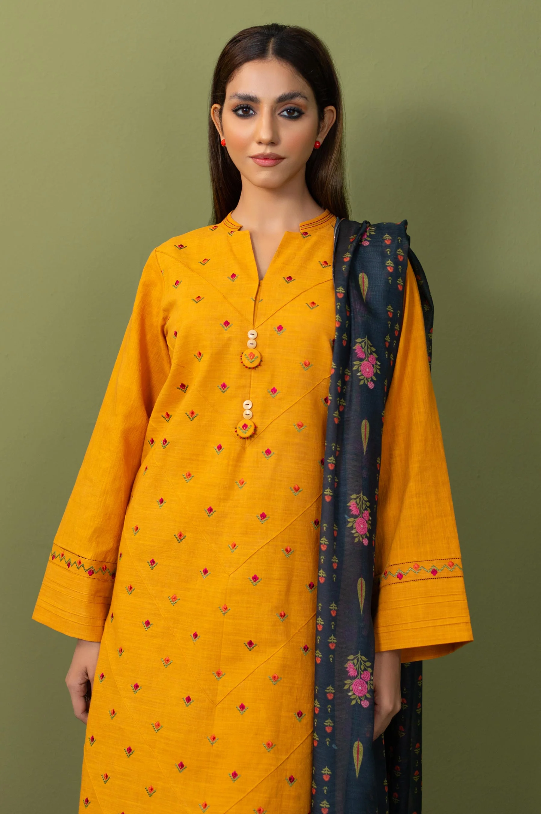 Stitched 2 Piece Both Side Slub Embroidered Suit - Image 4