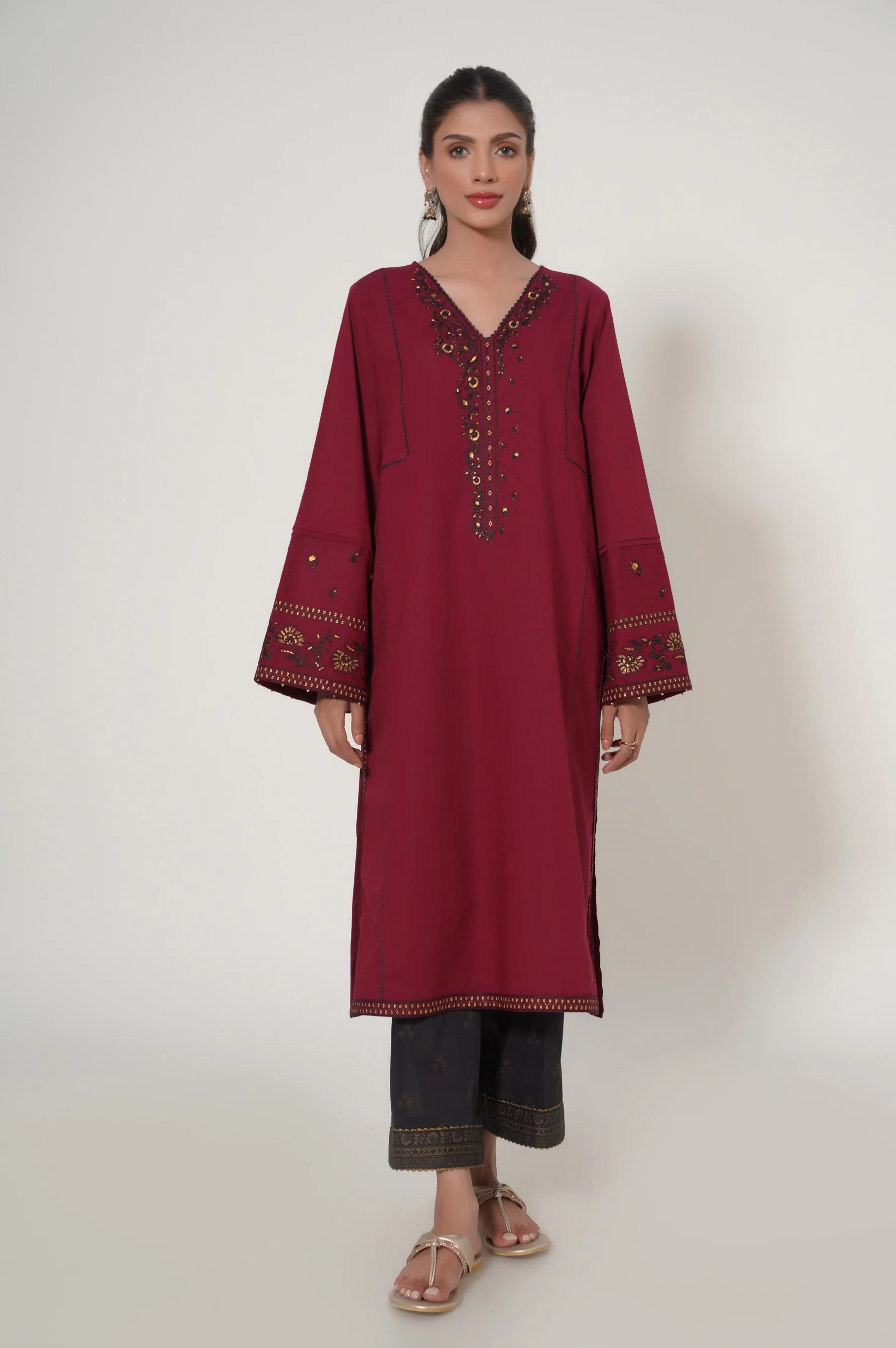 Stitched 2 Piece Cambric Suit - Image 2
