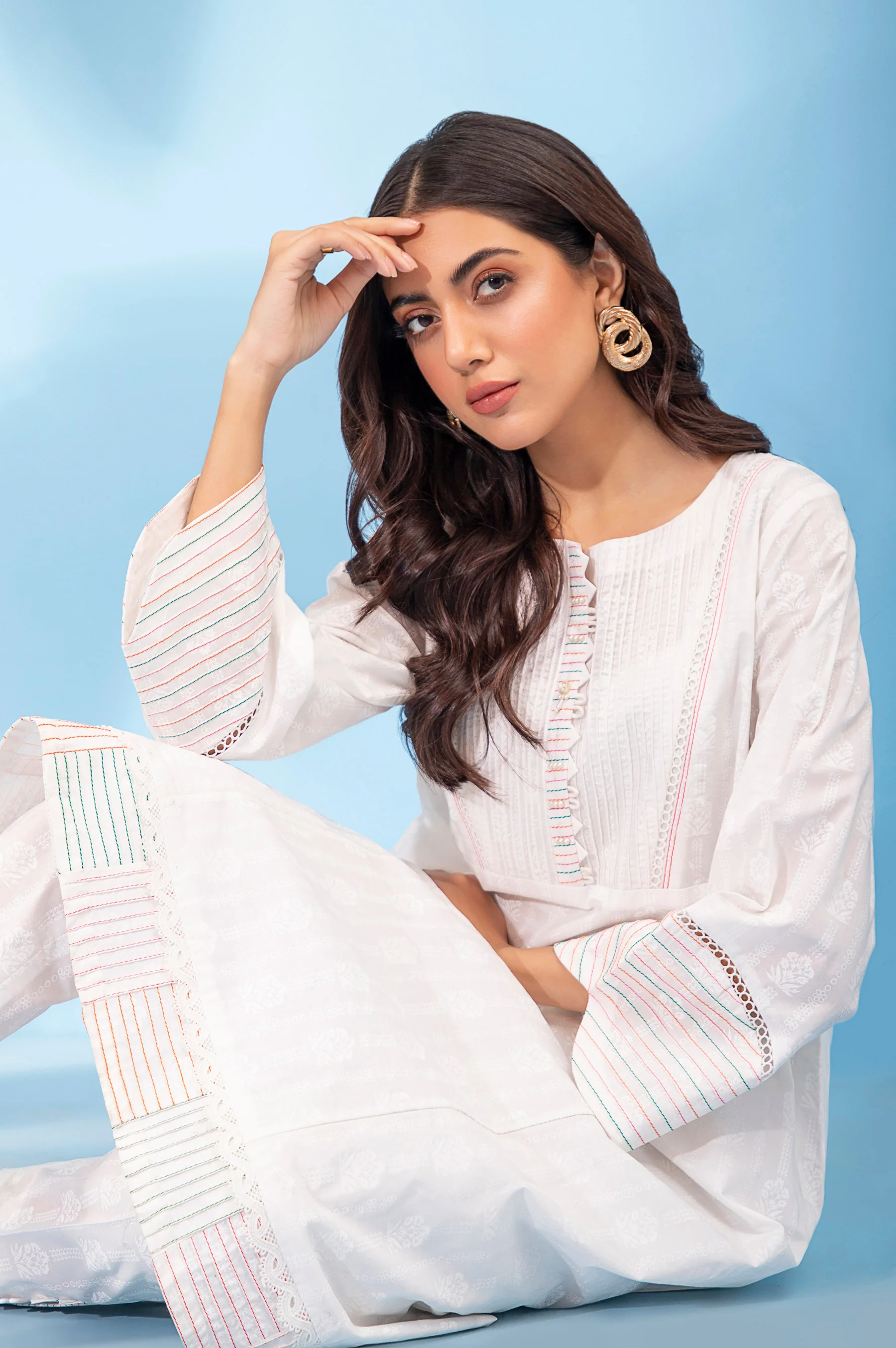 Stitched 2 Piece White Paste Stylized Suit - Image 3