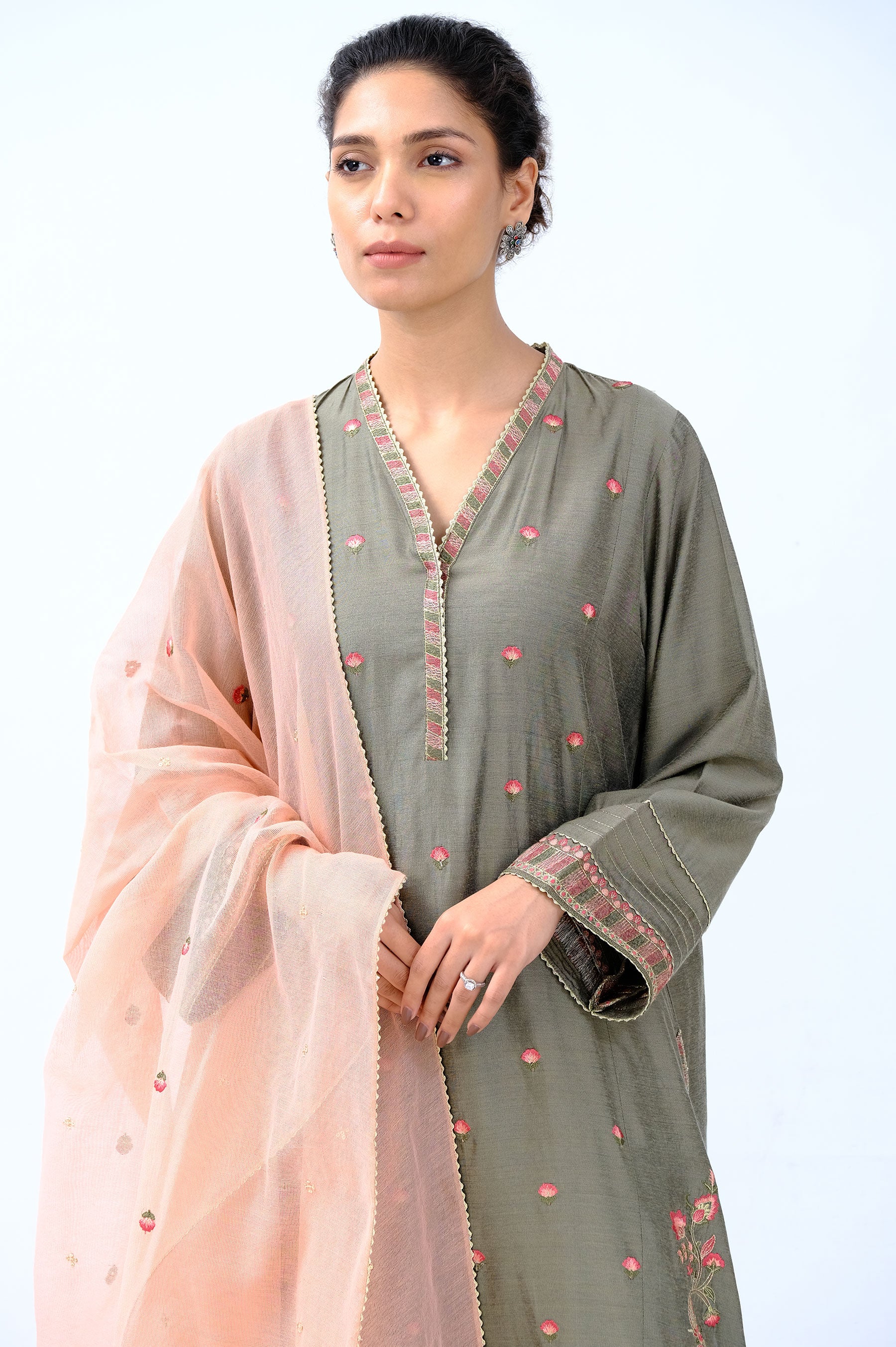 Stitched 2 Piece Cotton Silk Suit - Image 3