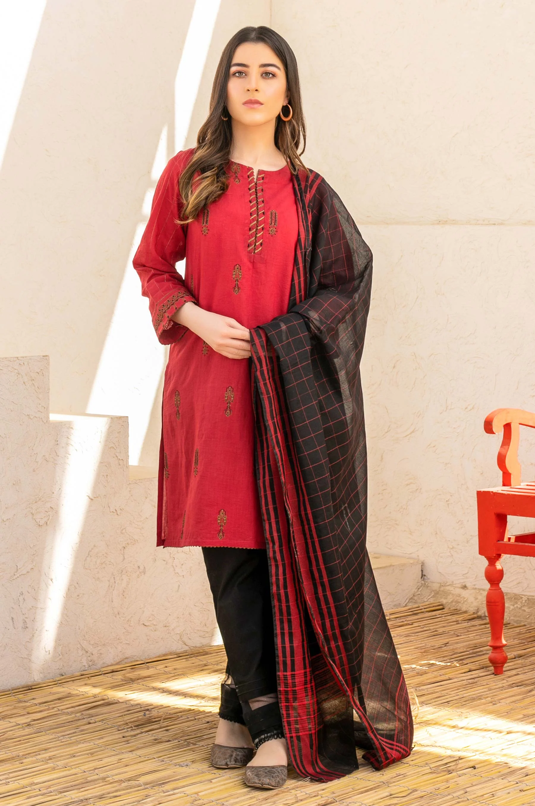 Stitched 2 Piece Cotton Slub & Yarn Dyed Suit - Image 2