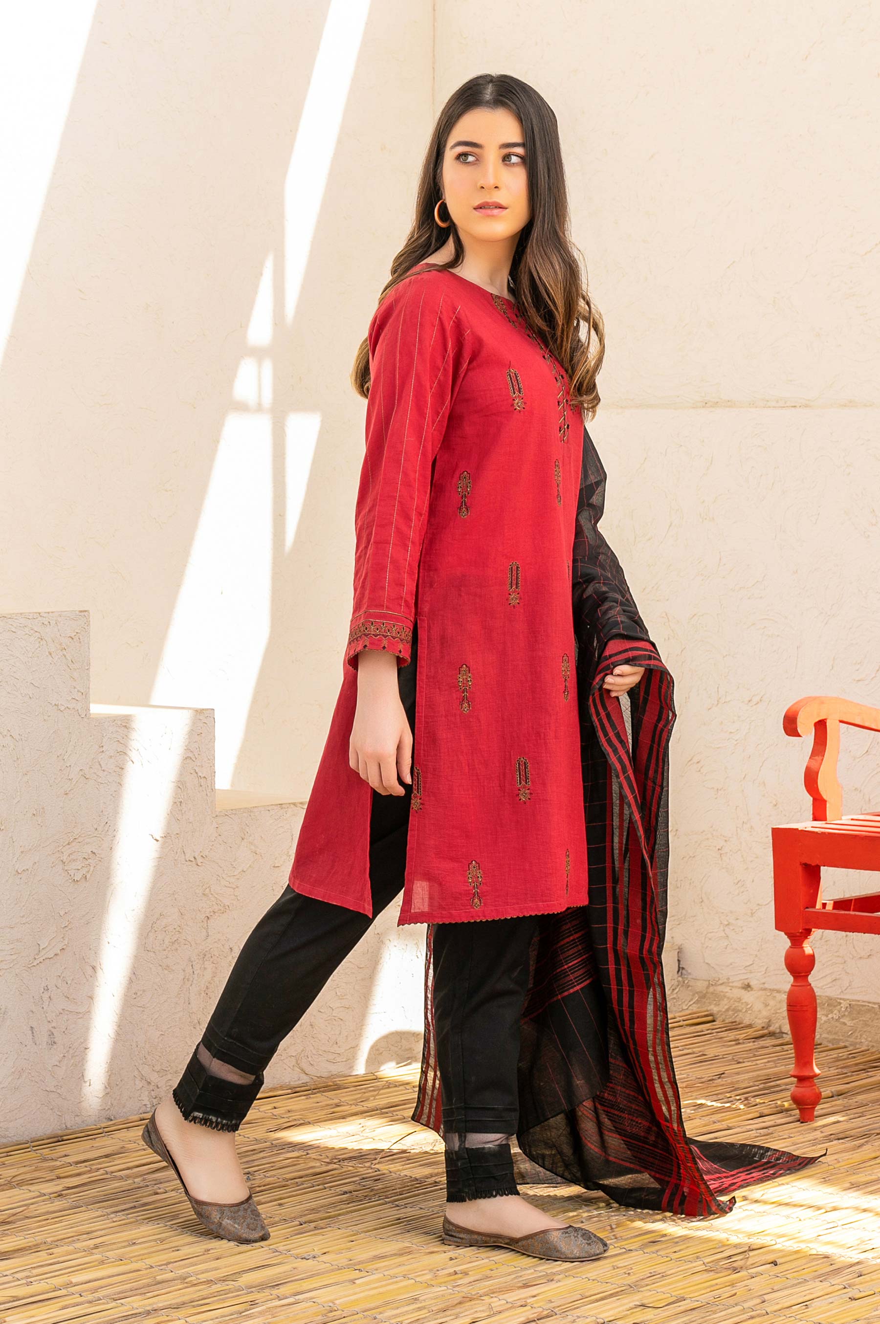 Stitched 2 Piece Cotton Slub & Yarn Dyed Suit - Image 4