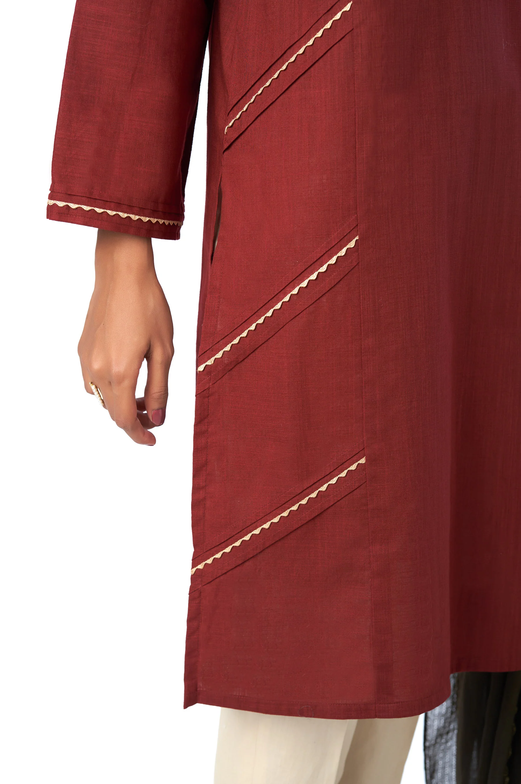 Stitched 2 Piece Cotton Slub Suit - Image 5