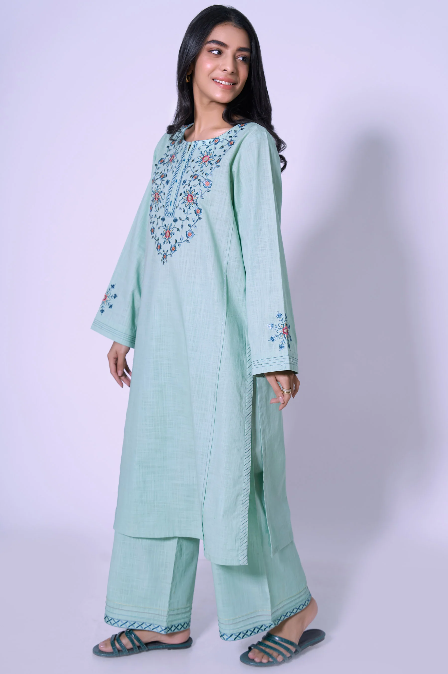 Stitched 2 Piece Cotton Slub Suit - Image 3