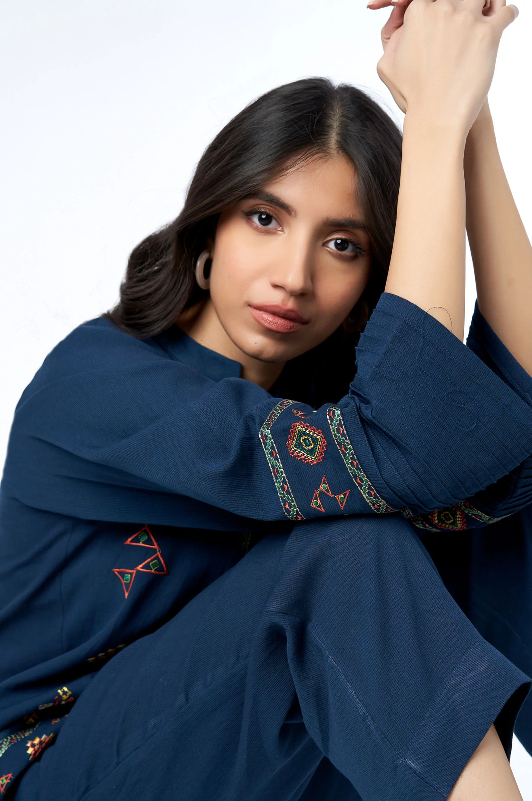 Stitched 2 Piece Embroidered Cottel Co-ord Set - Image 3