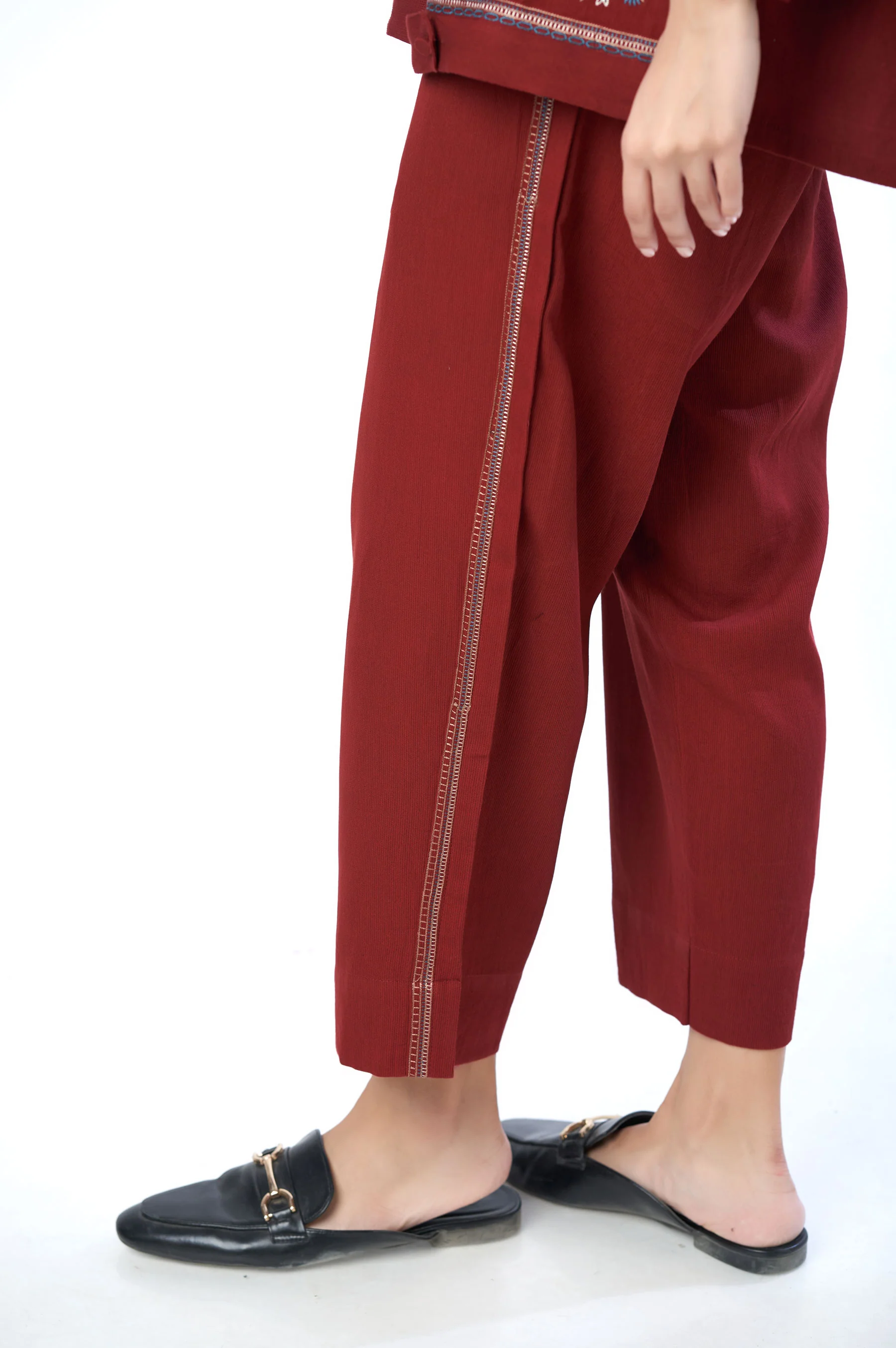 Stitched 2 Piece Embroidered Cottel Co-ord Set - Image 5