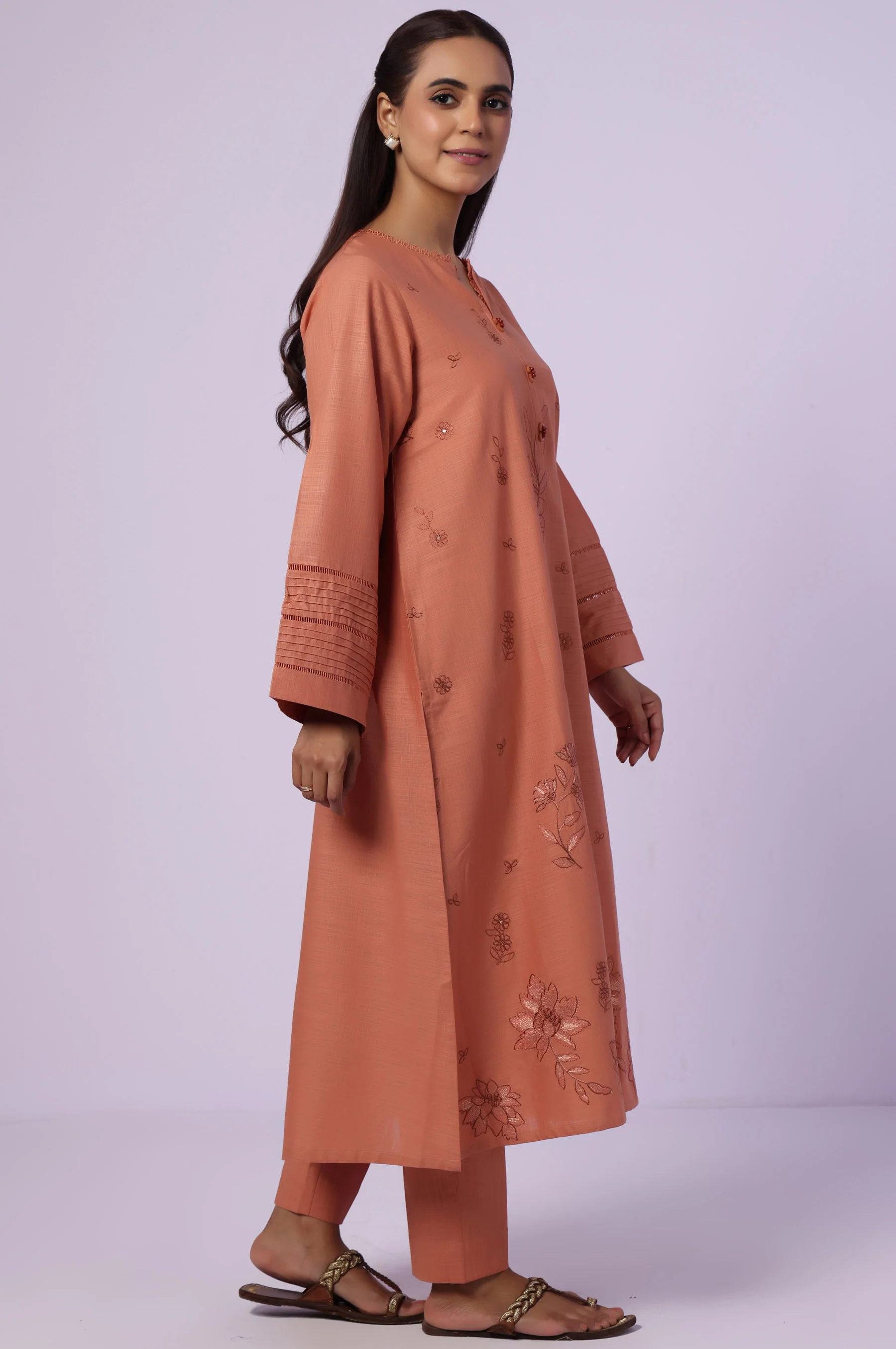 Stitched 2 Piece Embroidered Both Side Slub Suit - Image 3