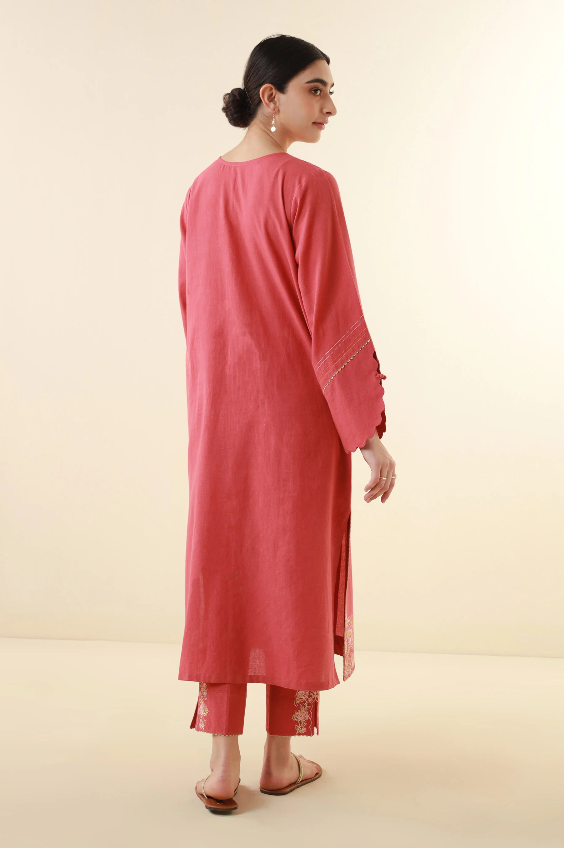 Stitched 2 Piece Embroidered Cambric Suit - Image 4