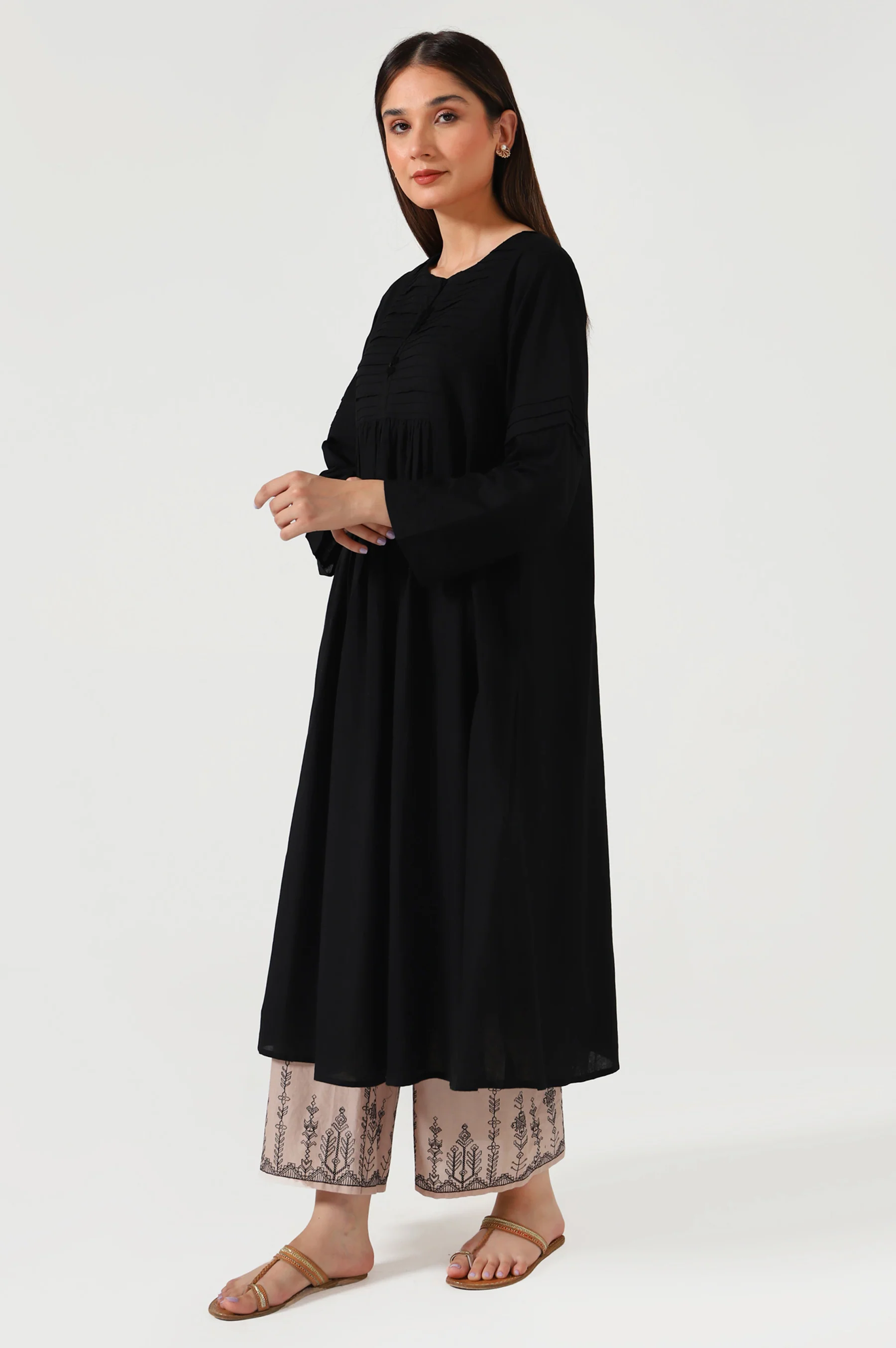 Stitched 2 Piece Embroidered Cambric Suit