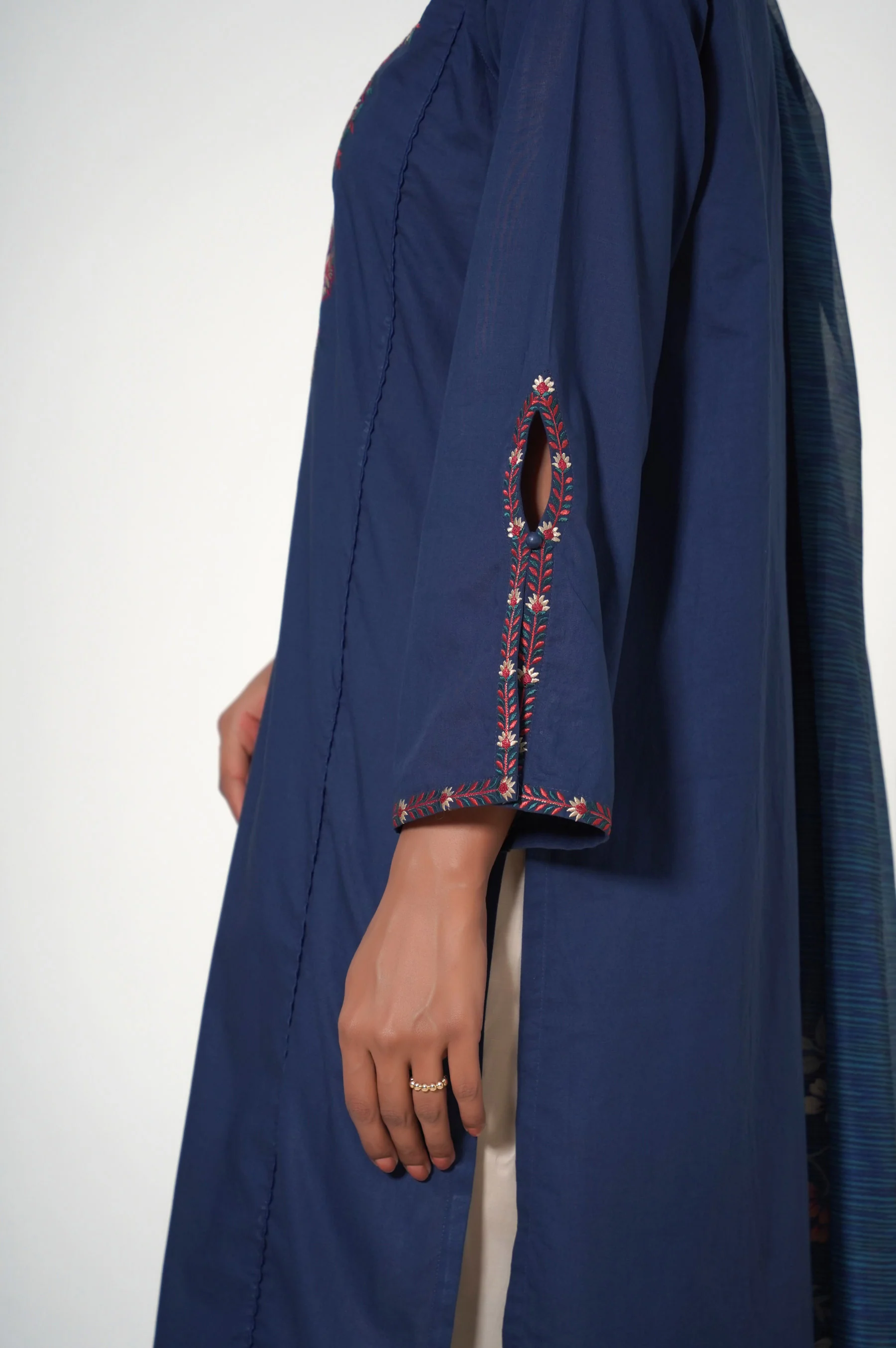 Stitched 2 Piece Cambric Embroidered Suit - Image 6