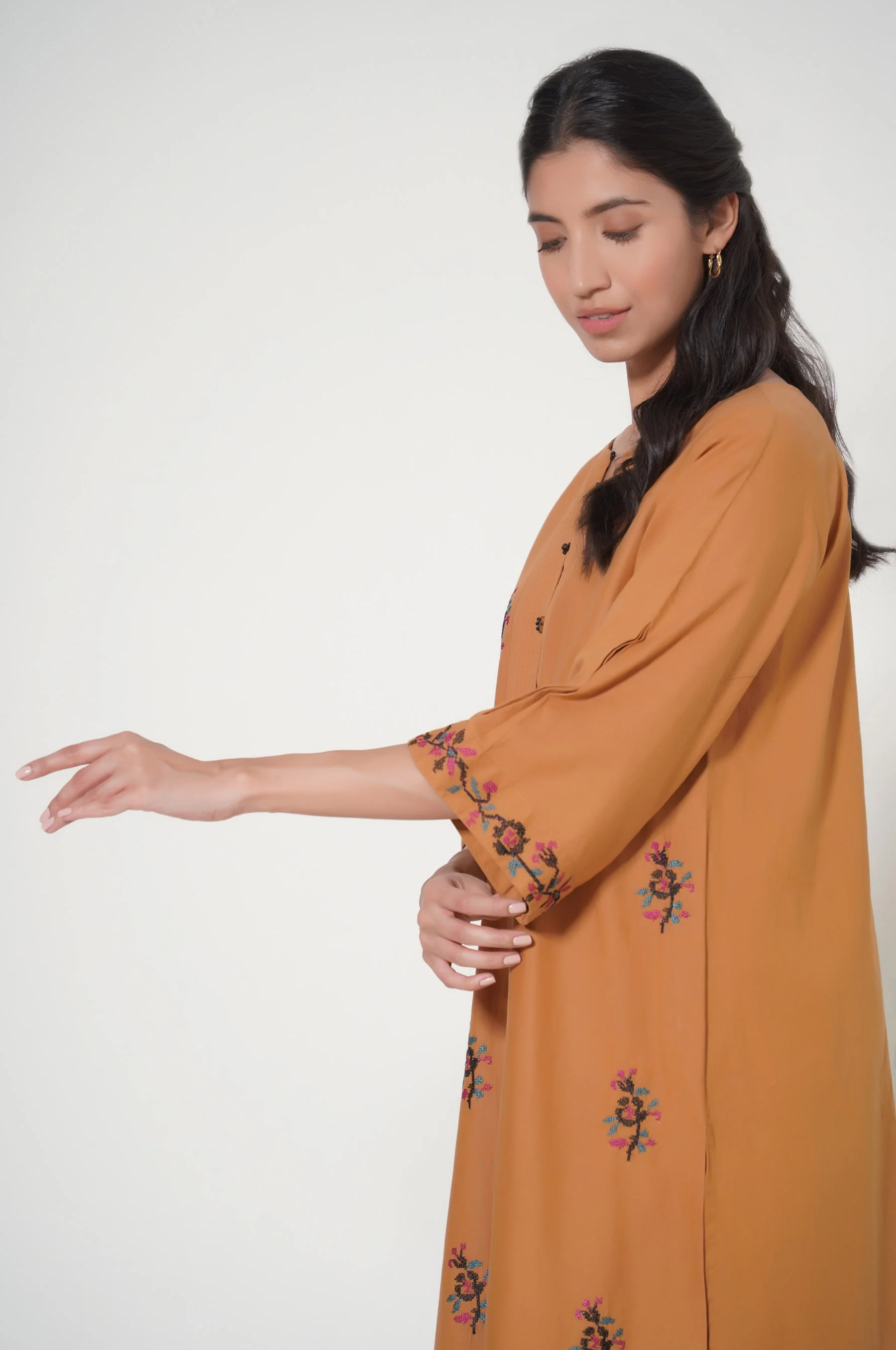 Stitched 2 Piece Cambric Embroidered Suit - Image 5