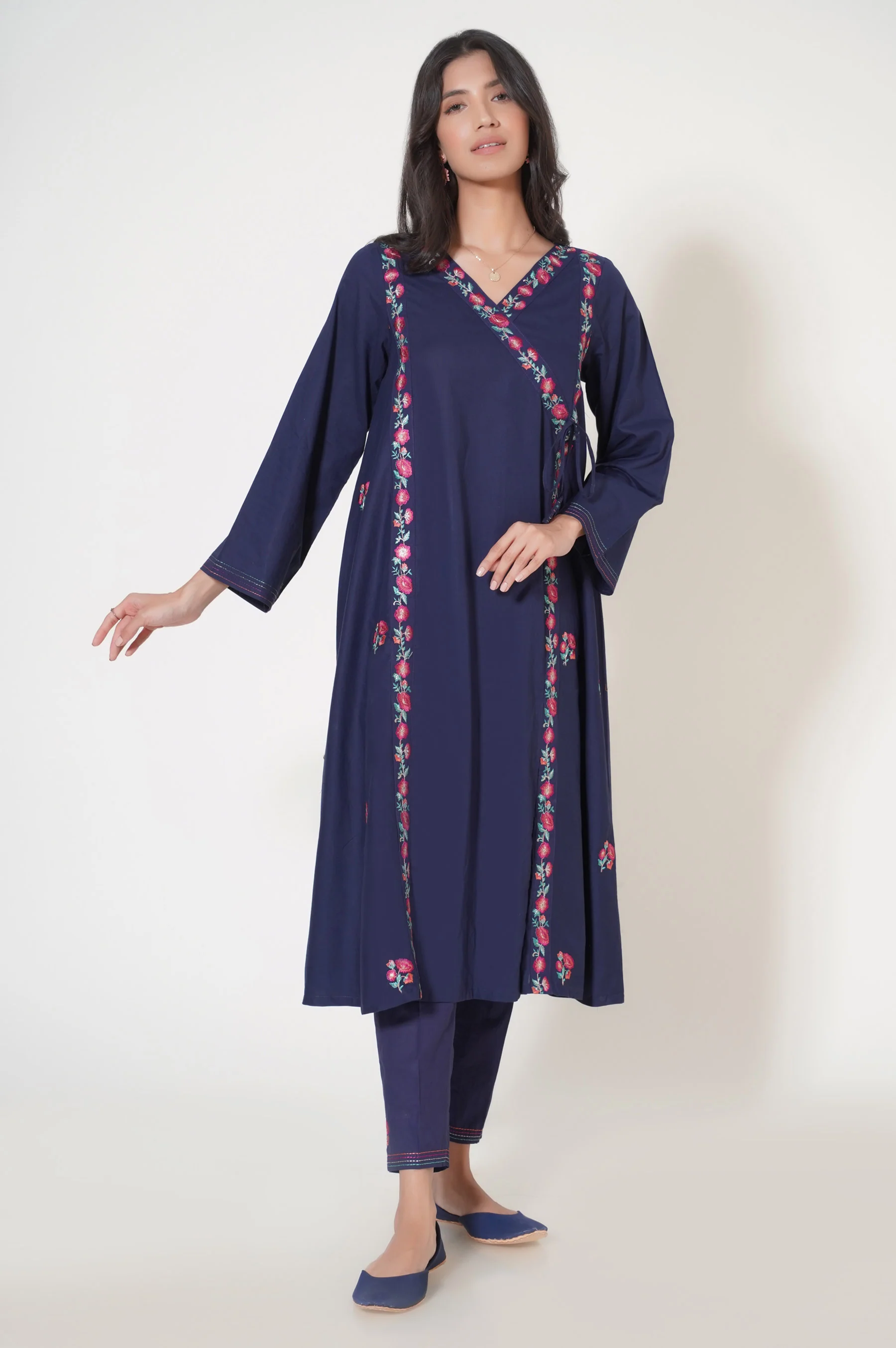 Stitched 2 Piece Cambric Embroidered Suit - Image 2