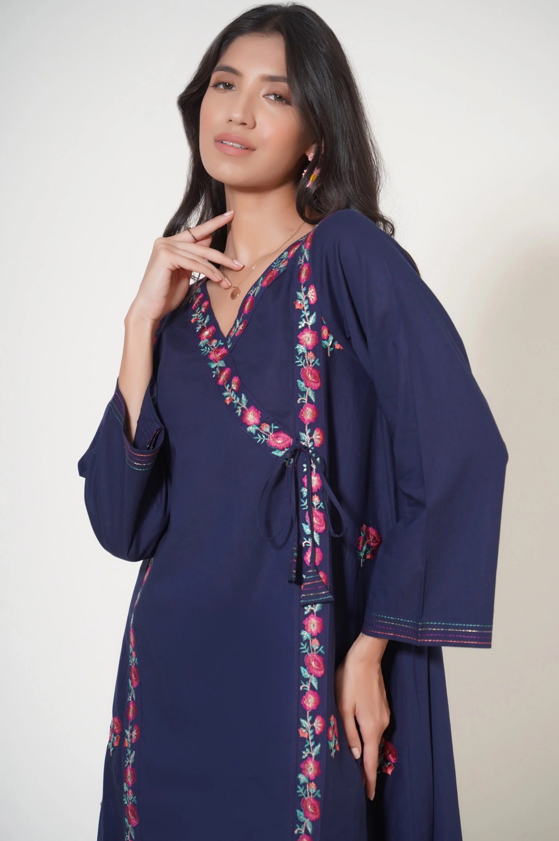 Stitched 2 Piece Cambric Embroidered Suit - Image 4