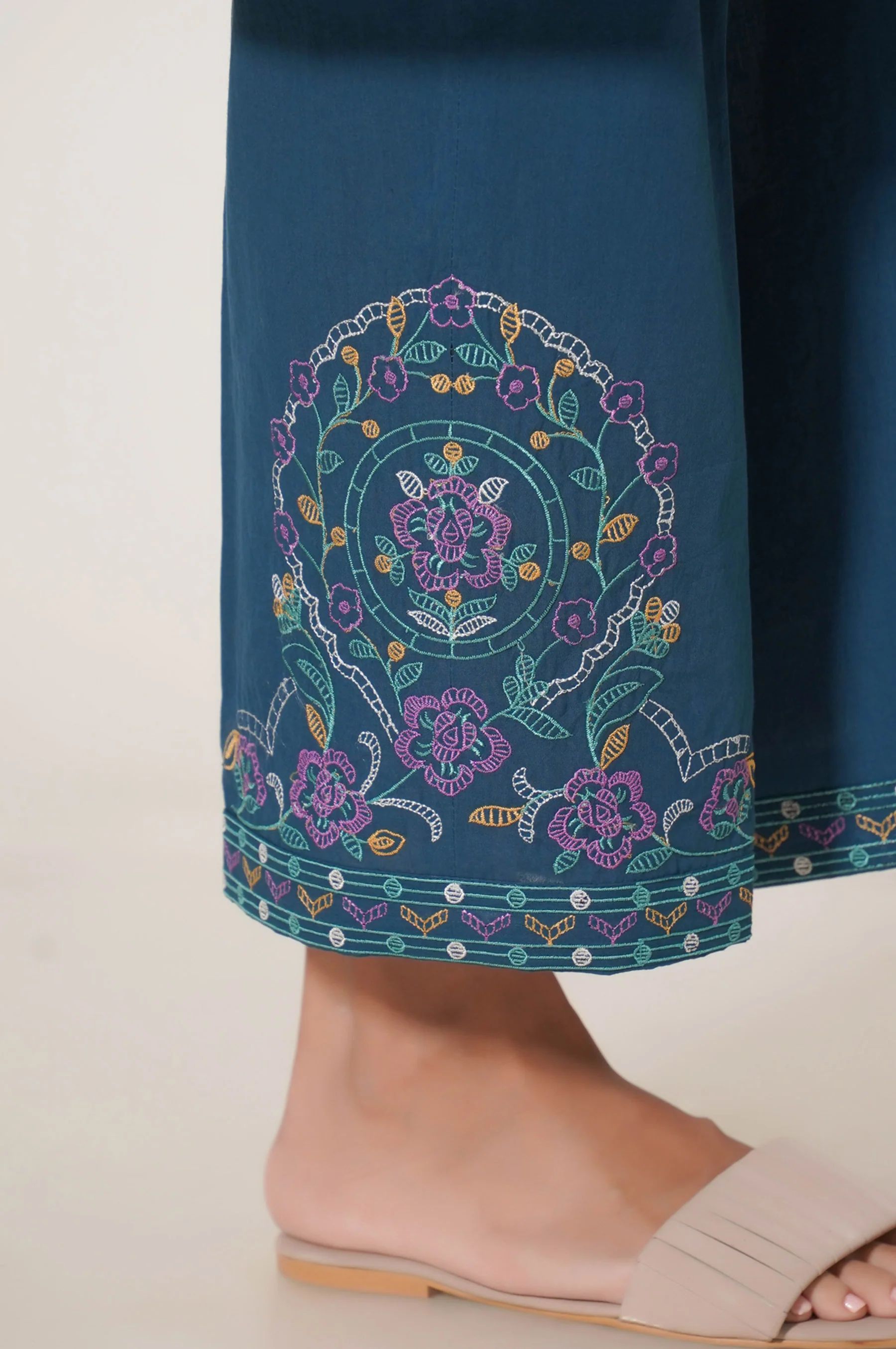 Stitched 2 Piece Embroidered Cambric Suit - Image 5