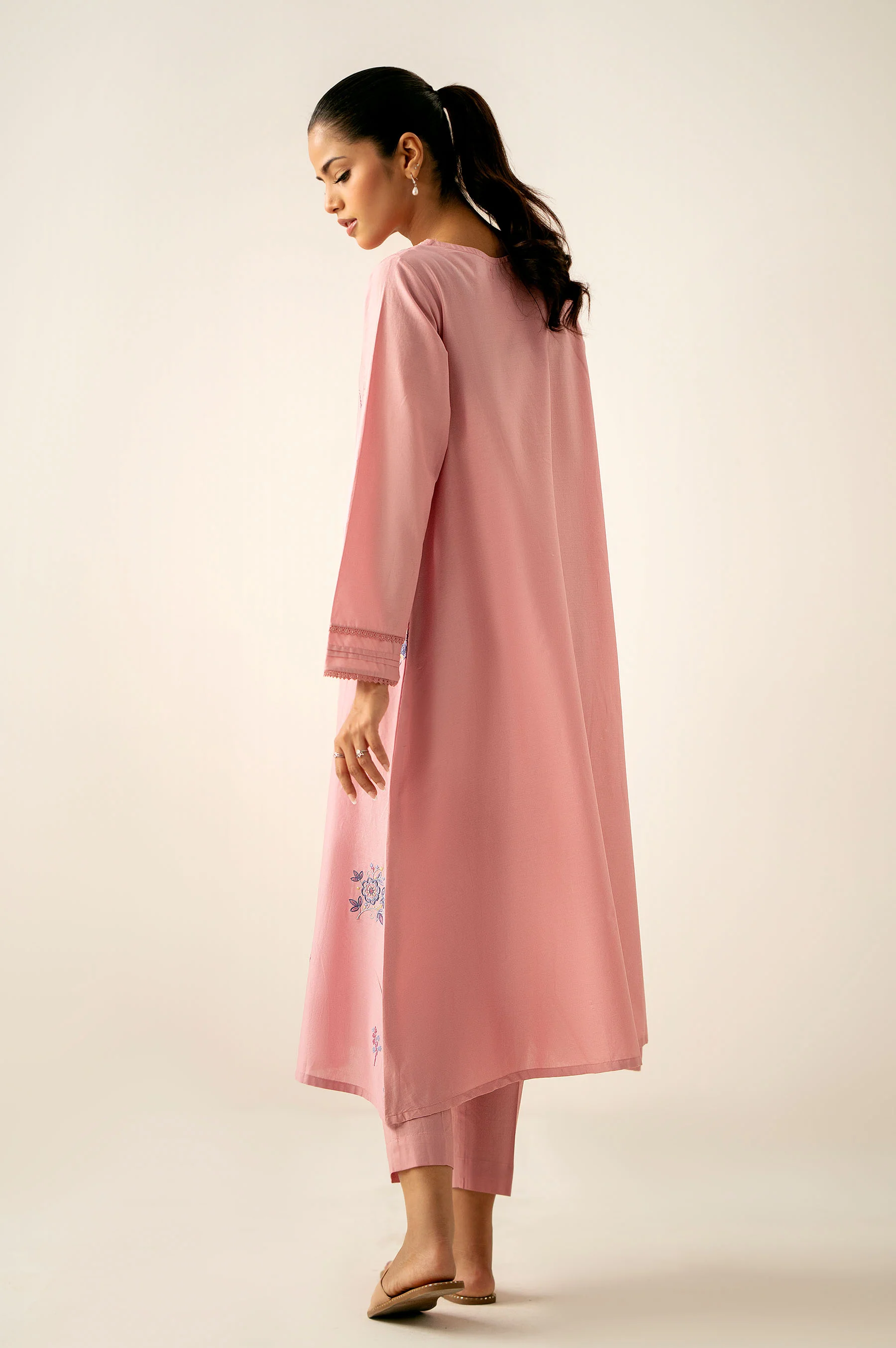 Stitched 2 Piece Embroidered Cambric Suit - Image 5
