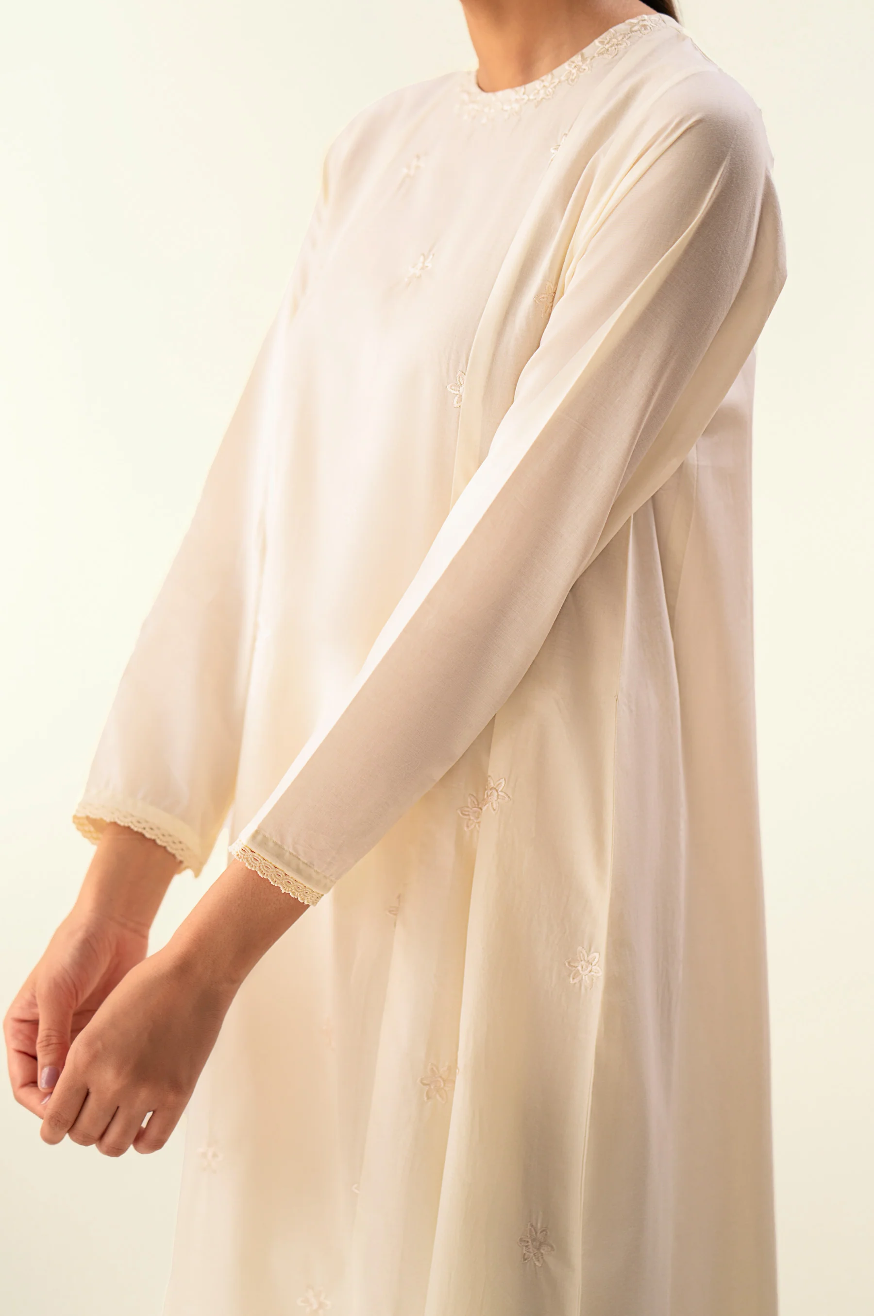 Stitched 2 Piece Embroidered Cambric Suit - Image 6
