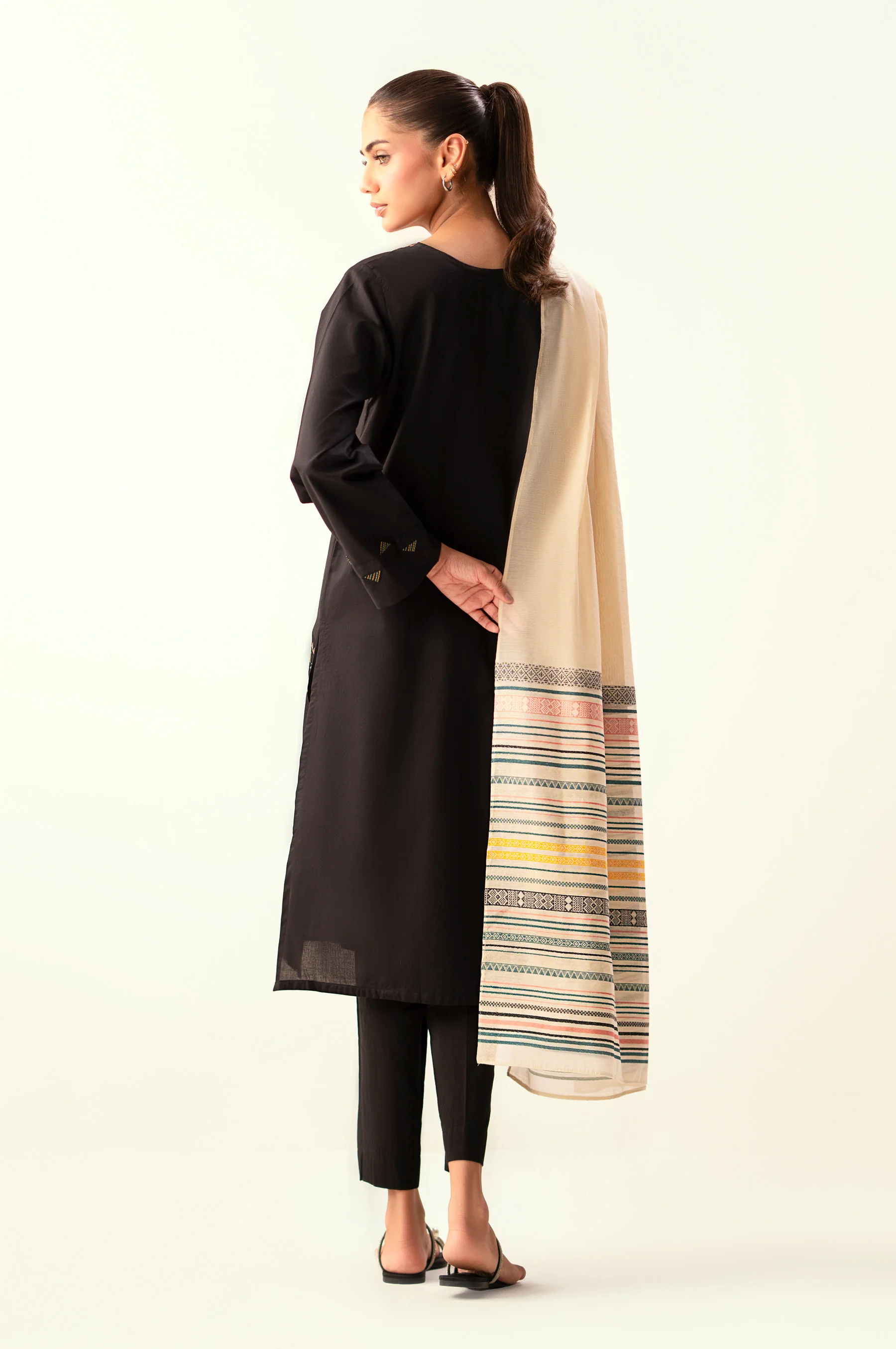 Stitched 2 Piece Embroidered Cambric Suit - Image 4