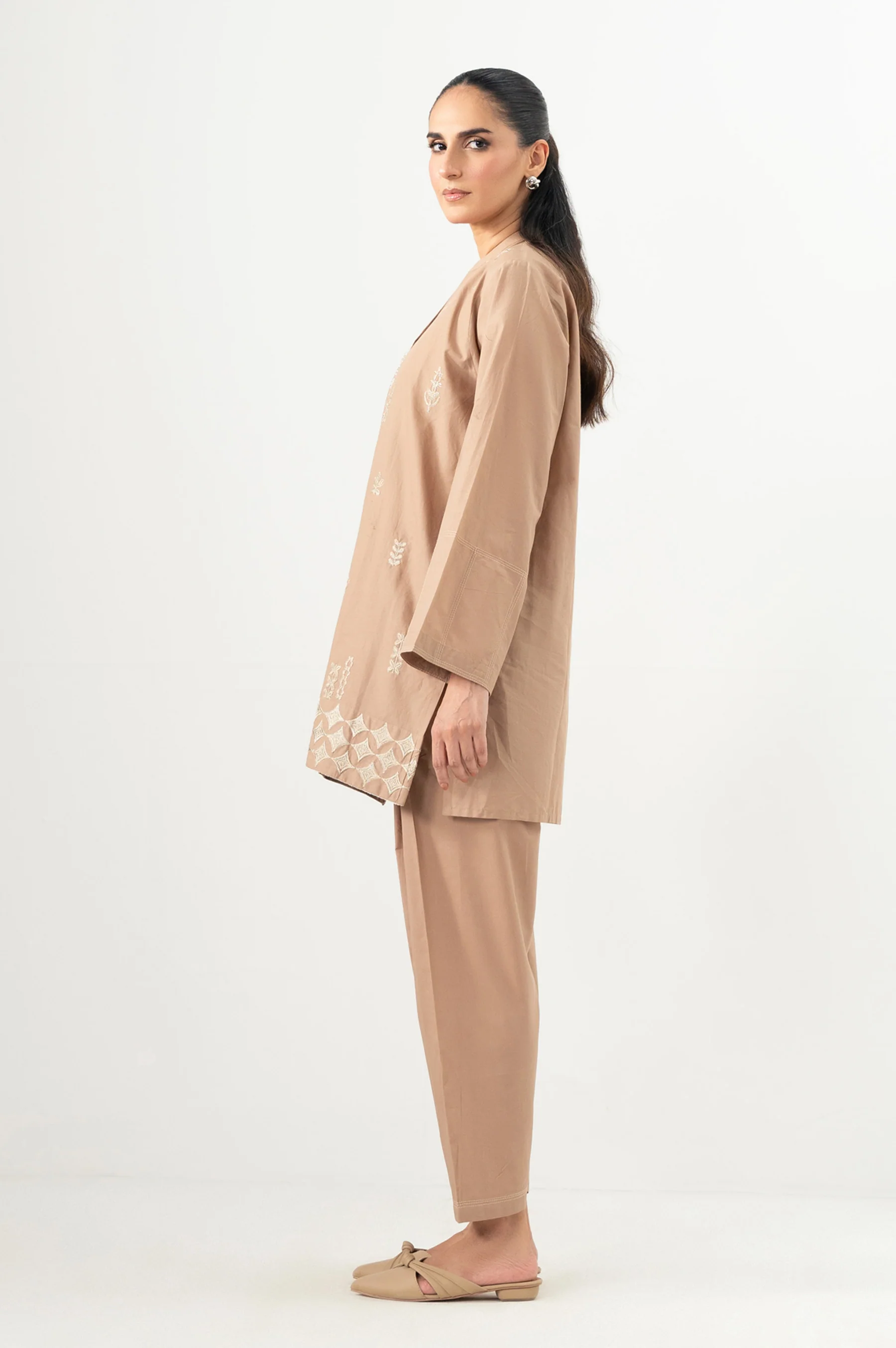 Stitched 2 Piece Embroidered Cambric Suit - Image 4
