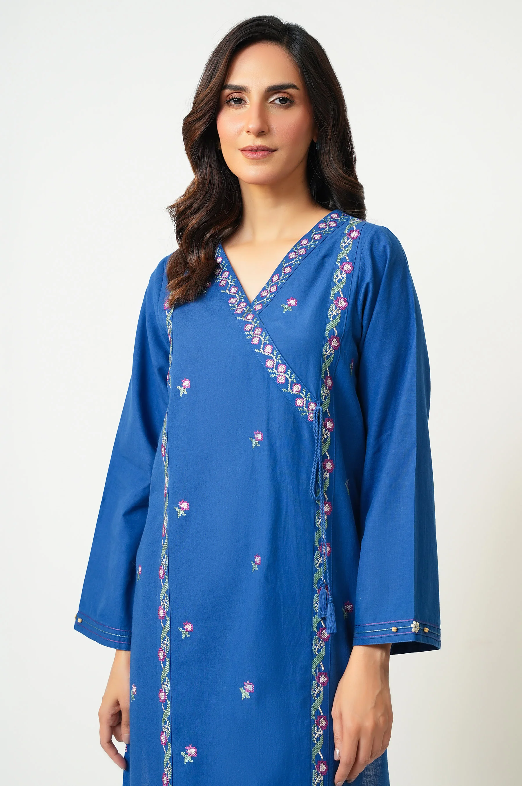 Stitched 2 Piece Embroidered Cambric Suit - Image 2