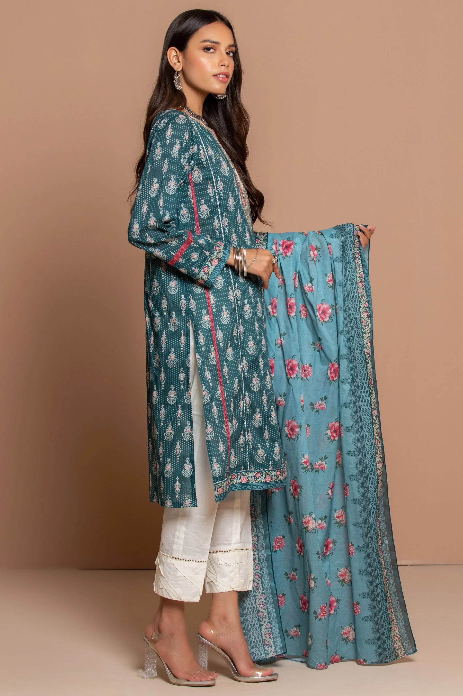 Stitched 2 Piece Embroidered Cambric Suit - Image 4