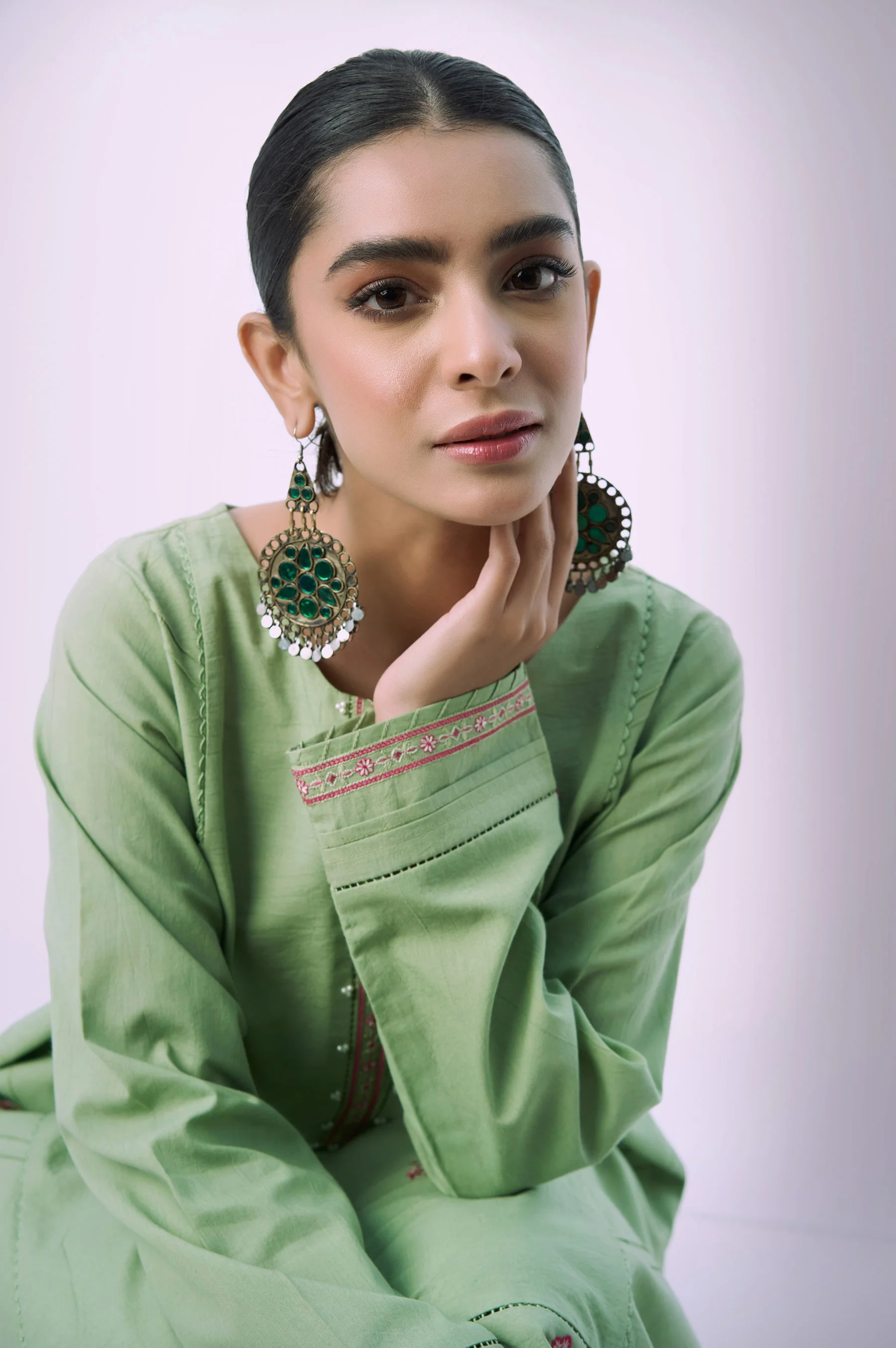 Stitched 2 Piece Embroidered Cambric Suit - Image 4