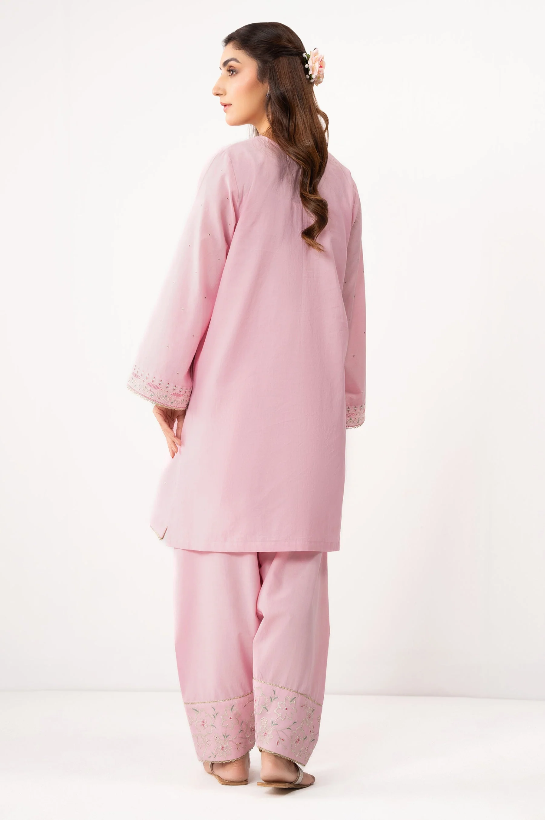 STITCHED EMBROIDERED CAMBRIC SHIRT BOTTOM (FACTORY E-OUTLET) - Image 4