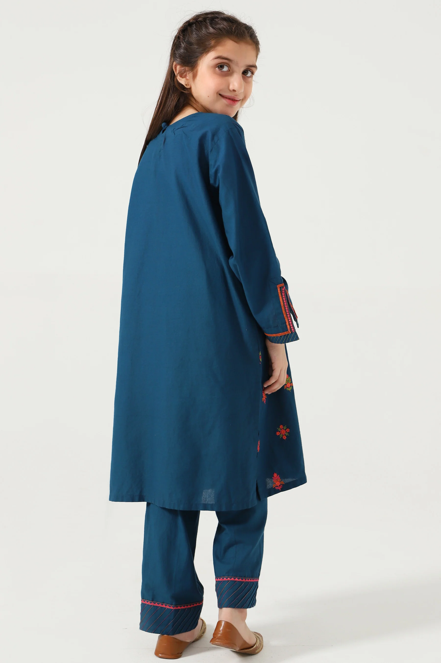 Stitched 2 Piece Embroidered Cambric Suit - Image 2