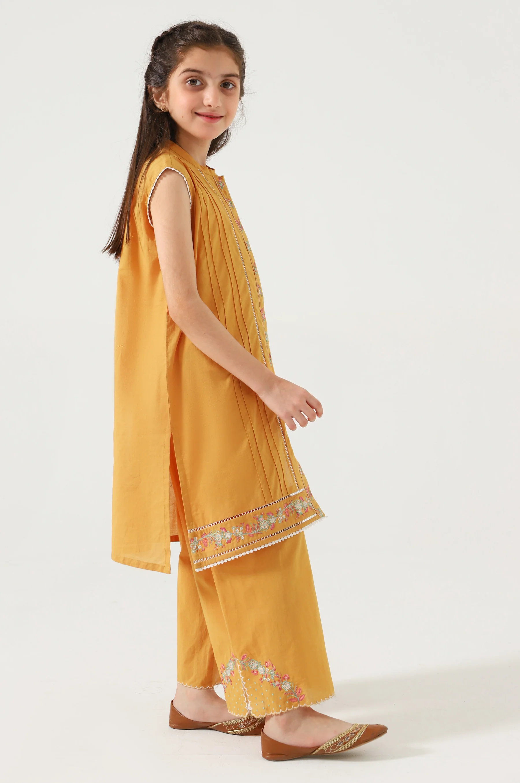 Stitched 2 Piece Embroidered Cambric Suit - Image 4