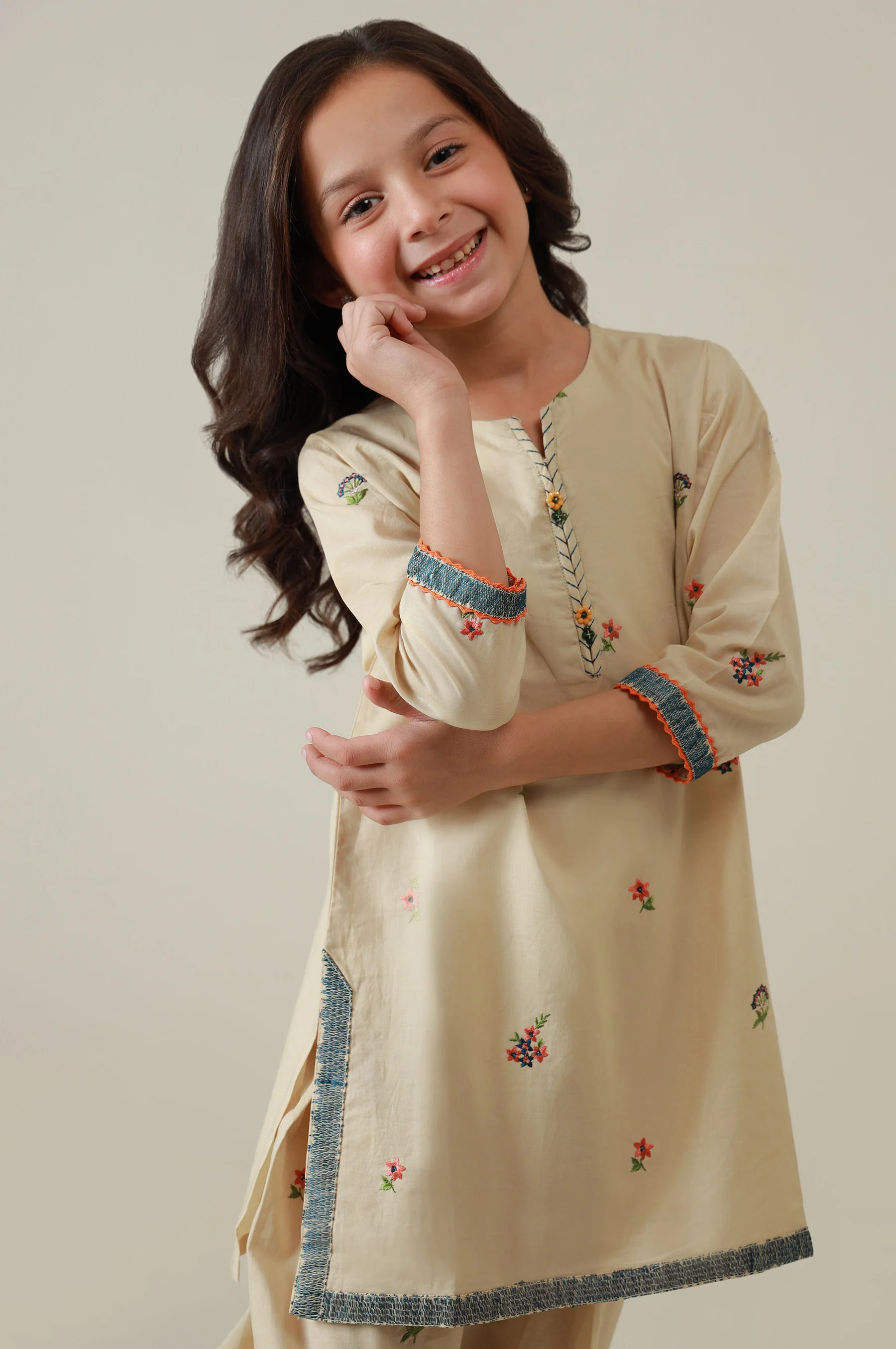 Stitched 2 Piece Embroidered Cambric Suit - Image 2