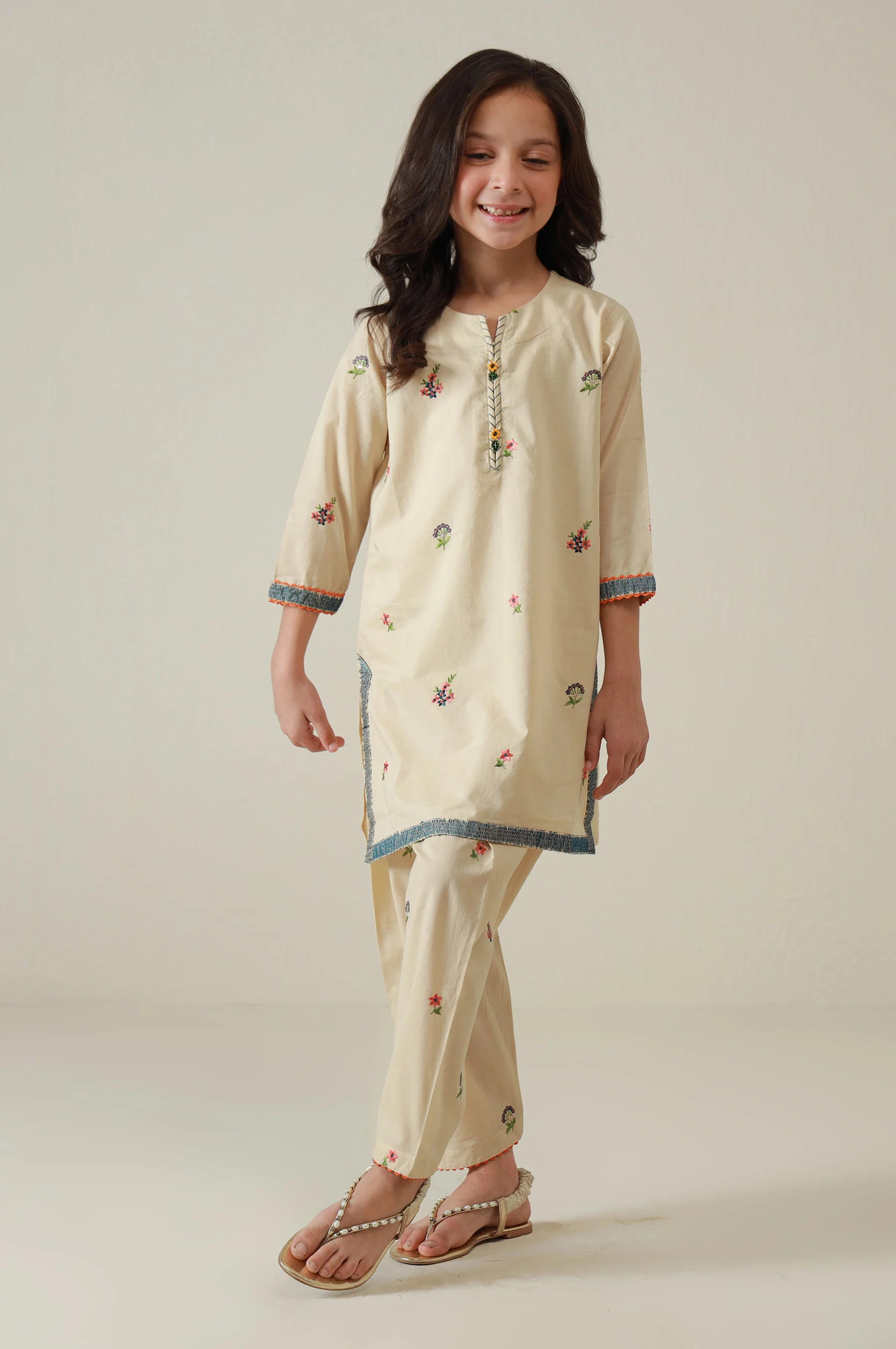 Stitched 2 Piece Embroidered Cambric Suit - Image 6
