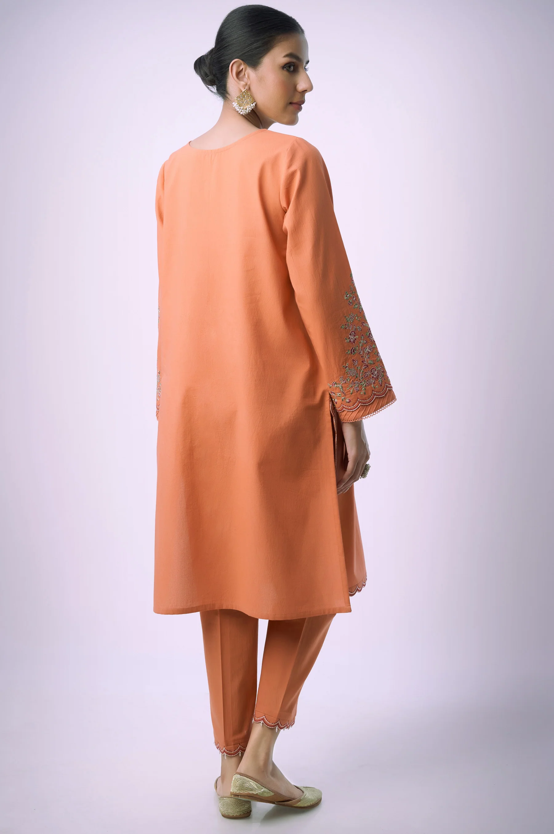 Stitched 2 Piece Embroidered Cambric Suit - Image 4
