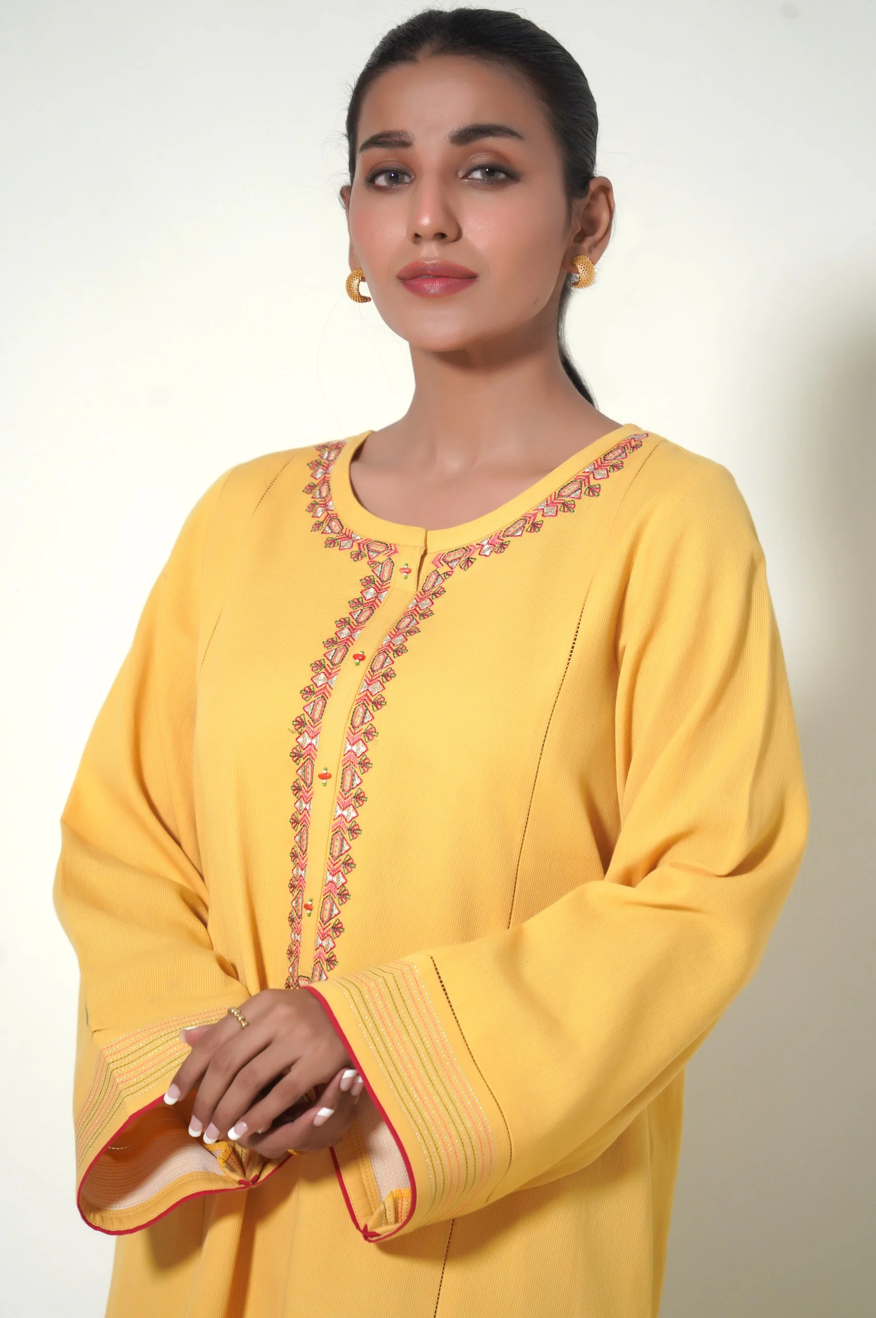 Stitched 2 Piece Embroidered Cottle Suit - Image 2