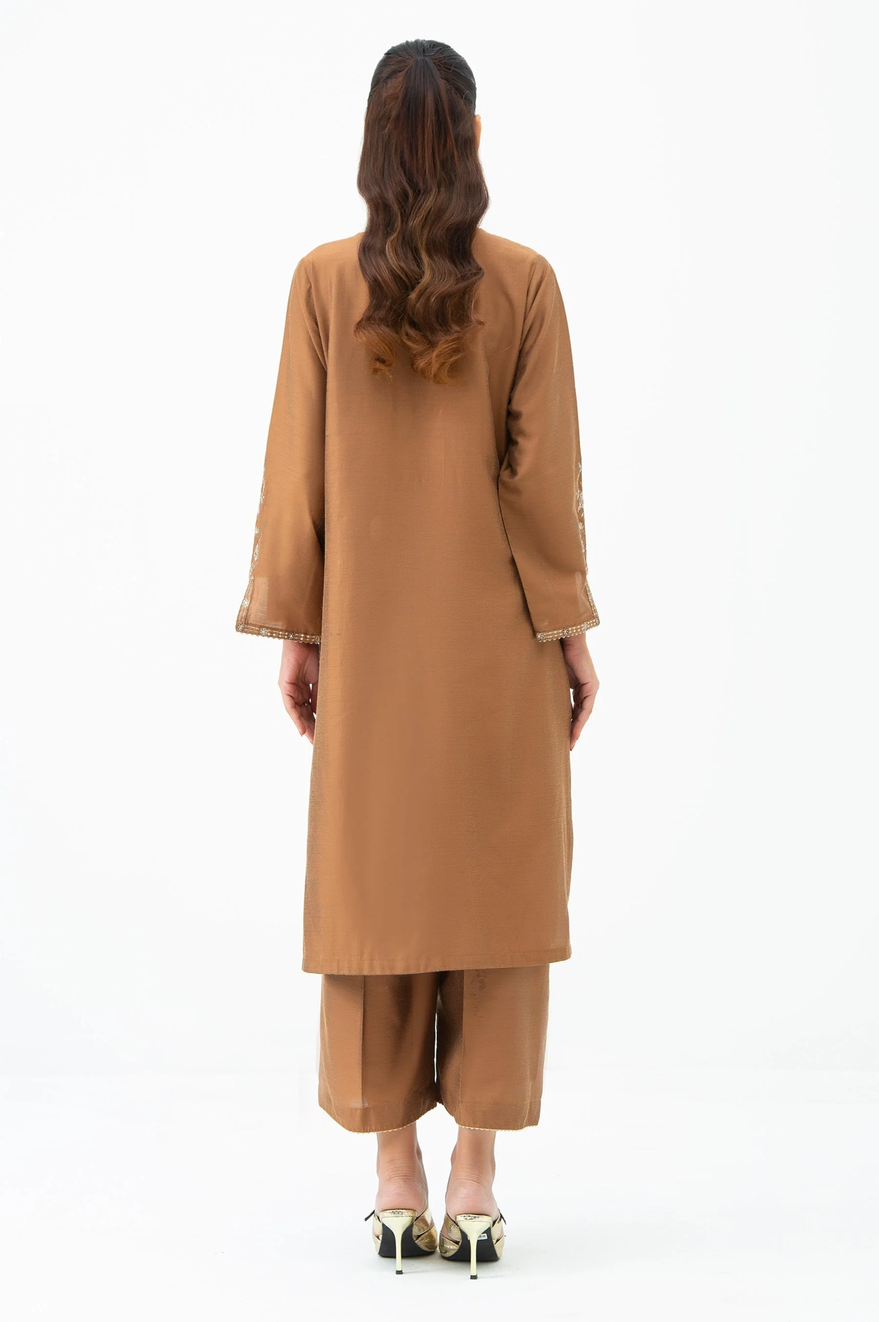 STITCHED EMBROIDERED COTTON SILK SHIRT BOTTOM (FACTORY E-OUTLET) - Image 10