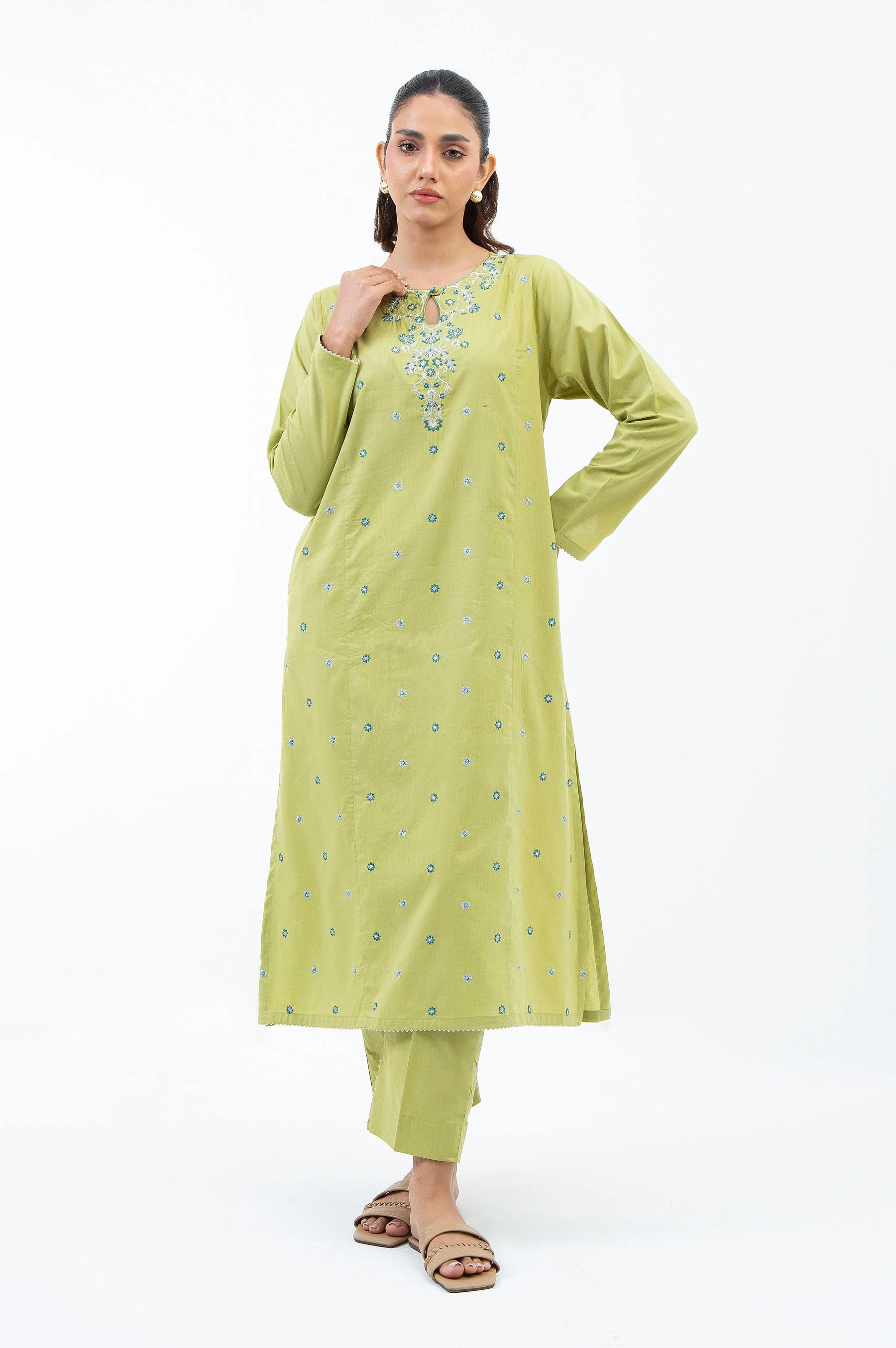 STITCHED EMBROIDERED SHIRT BOTTOM (FACTORY E-OUTLET)