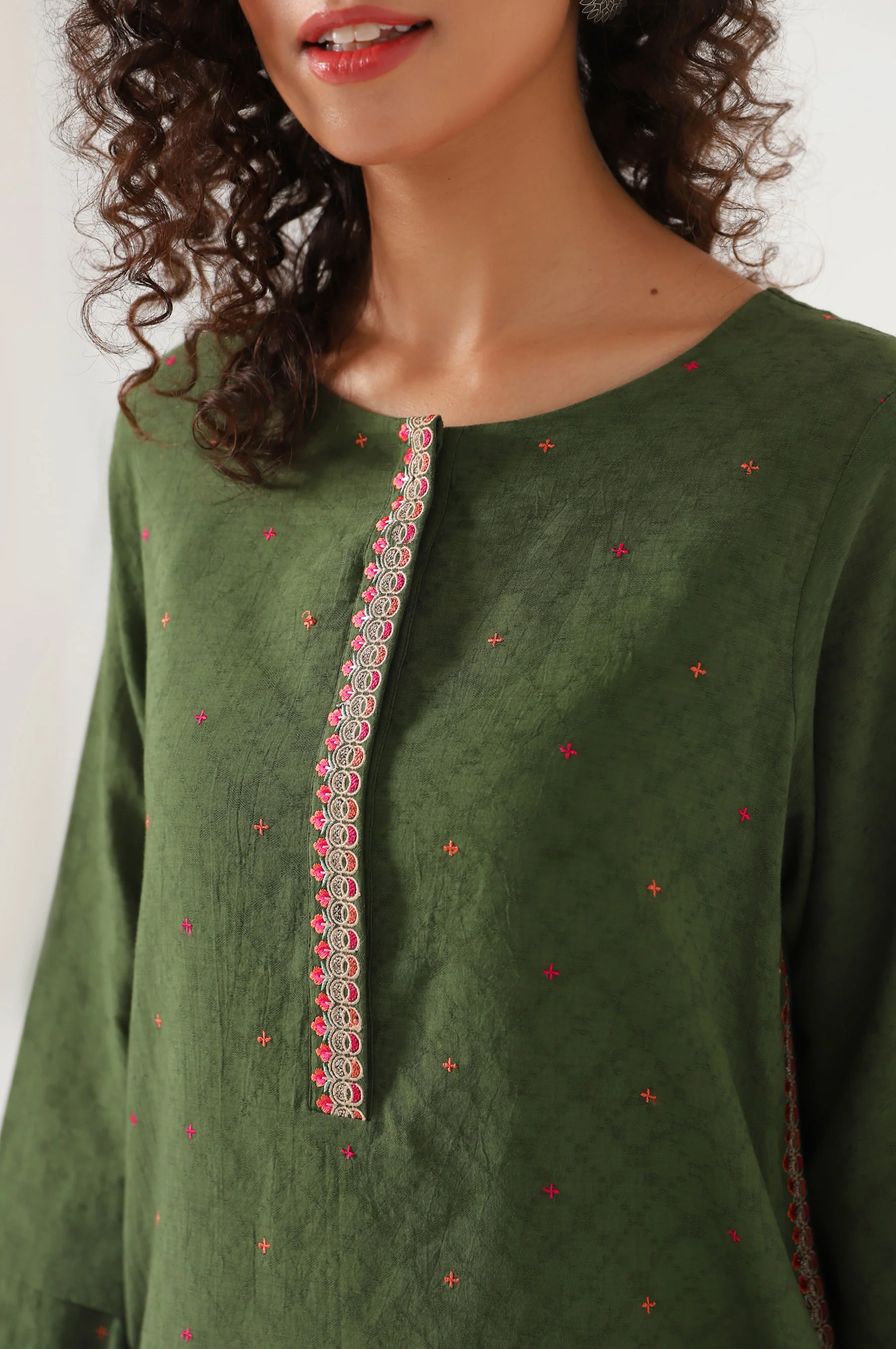 Stitched 2 Piece Embroidered Dobby Suit - Image 5