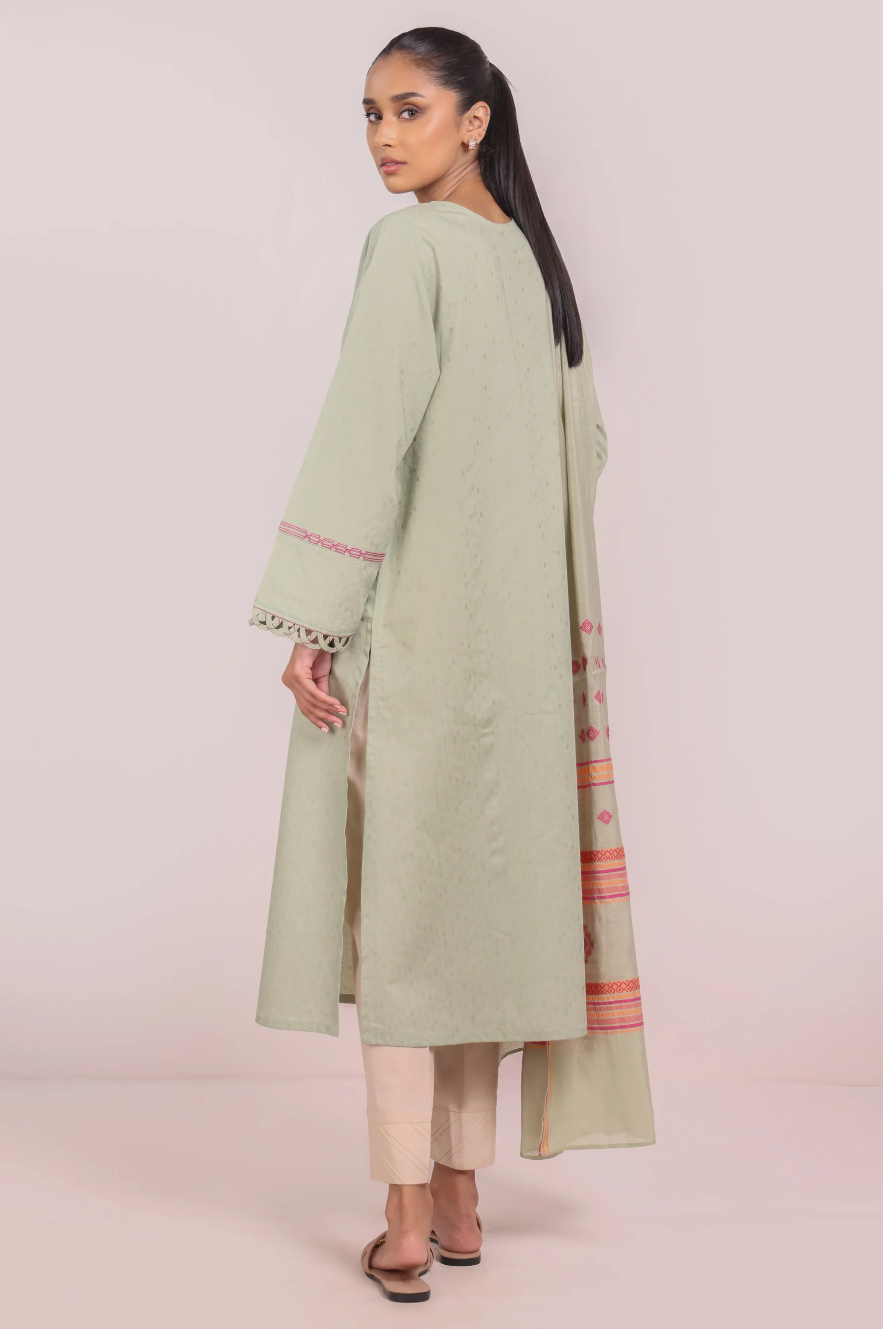 Stitched 2 Piece Embroidered Dobby Suit - Image 2