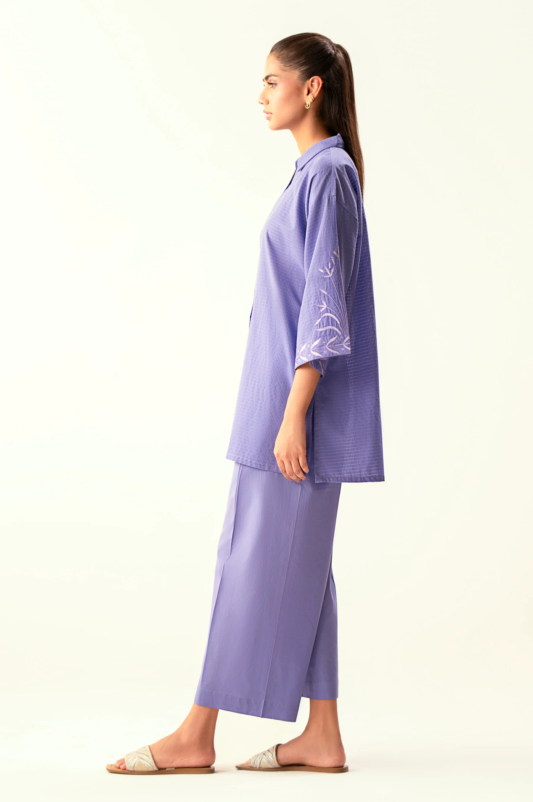 STITCHED EMBROIDERED SHIRT BOTTOM - Image 5