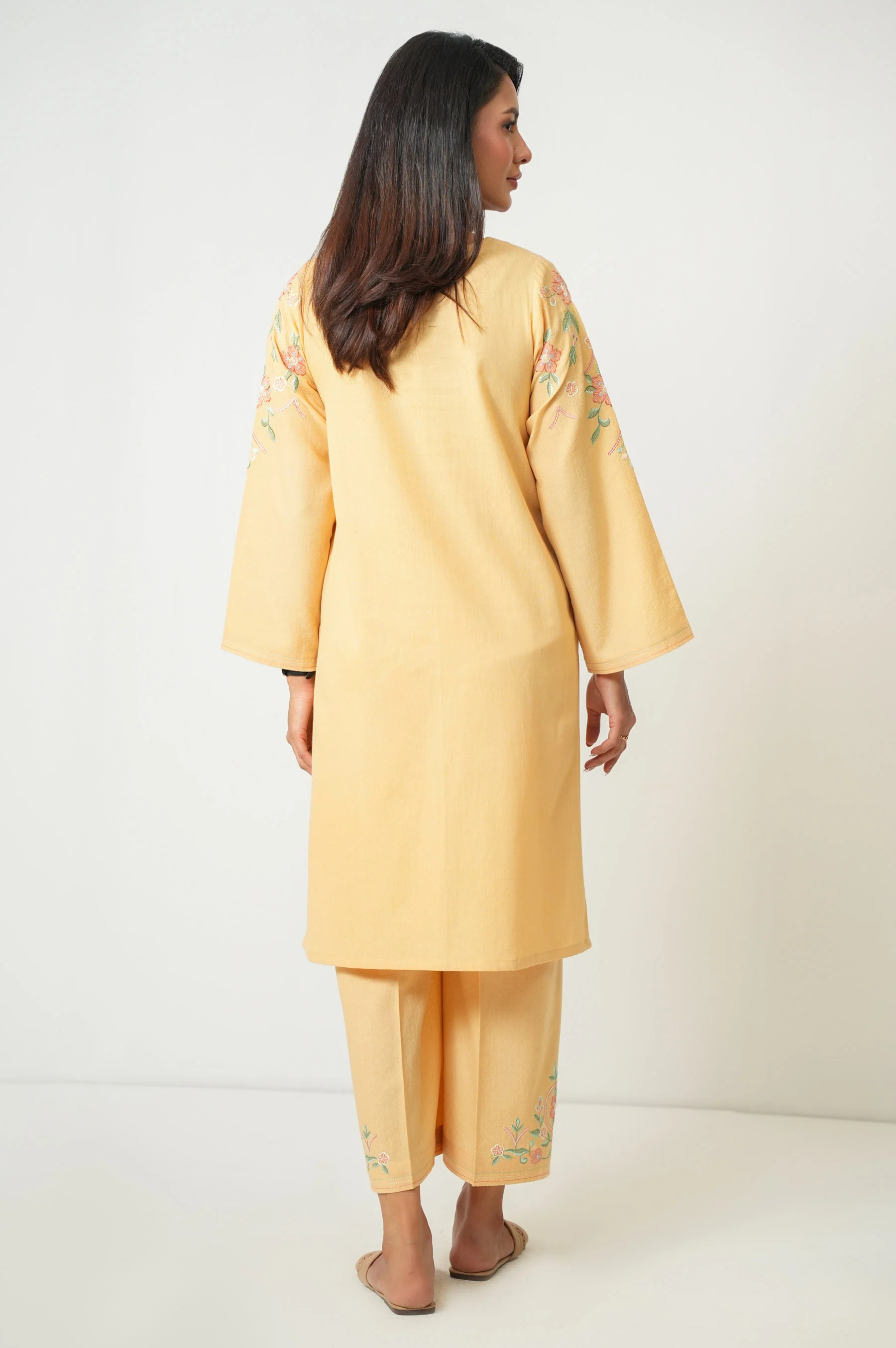 STITCHED EMBROIDERED DOBBY SHIRT BOTTOM - Image 5