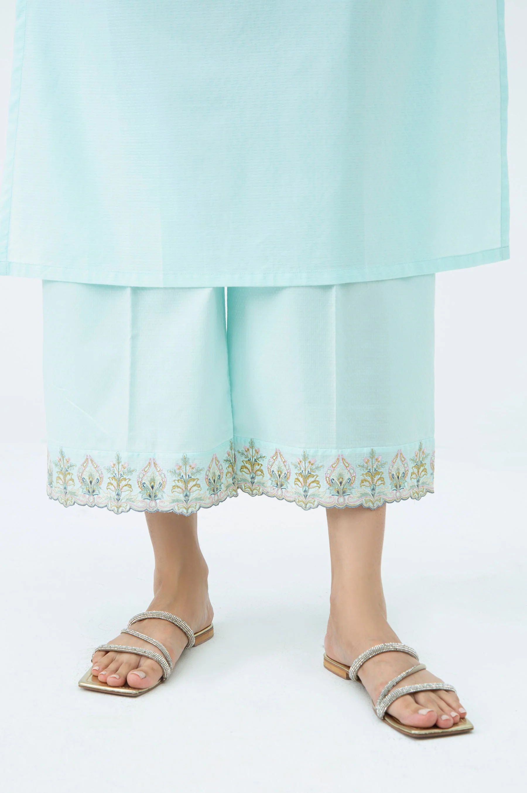 STITCHED EMBROIDERED DOBBY SHIRT BOTTOM (FACTORY E-OUTLET) - Image 6
