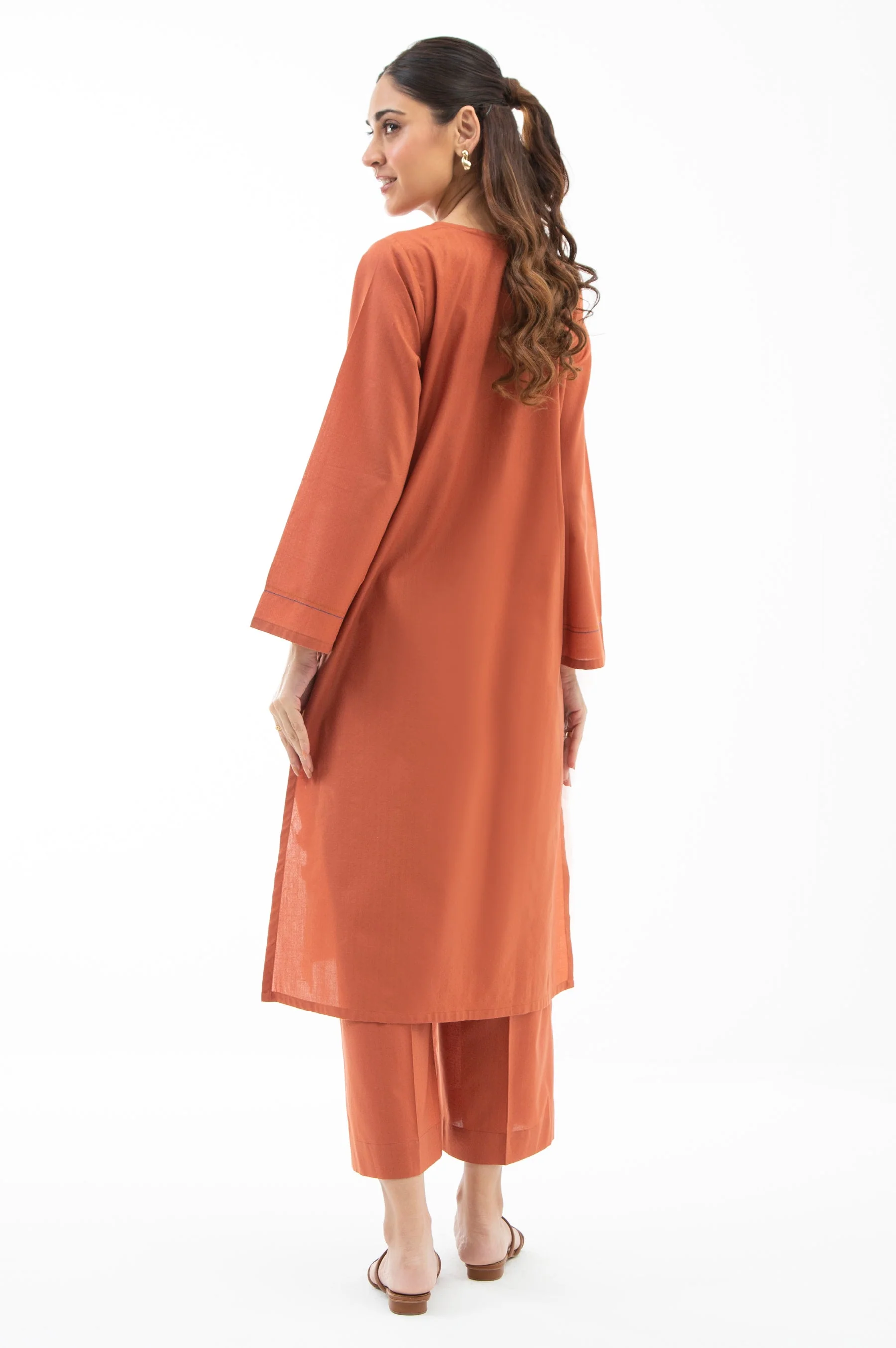 EMBROIDERED DOBBY STITCHED 2 PIECE SUIT (FACTORY E-OUTLET) - Image 5