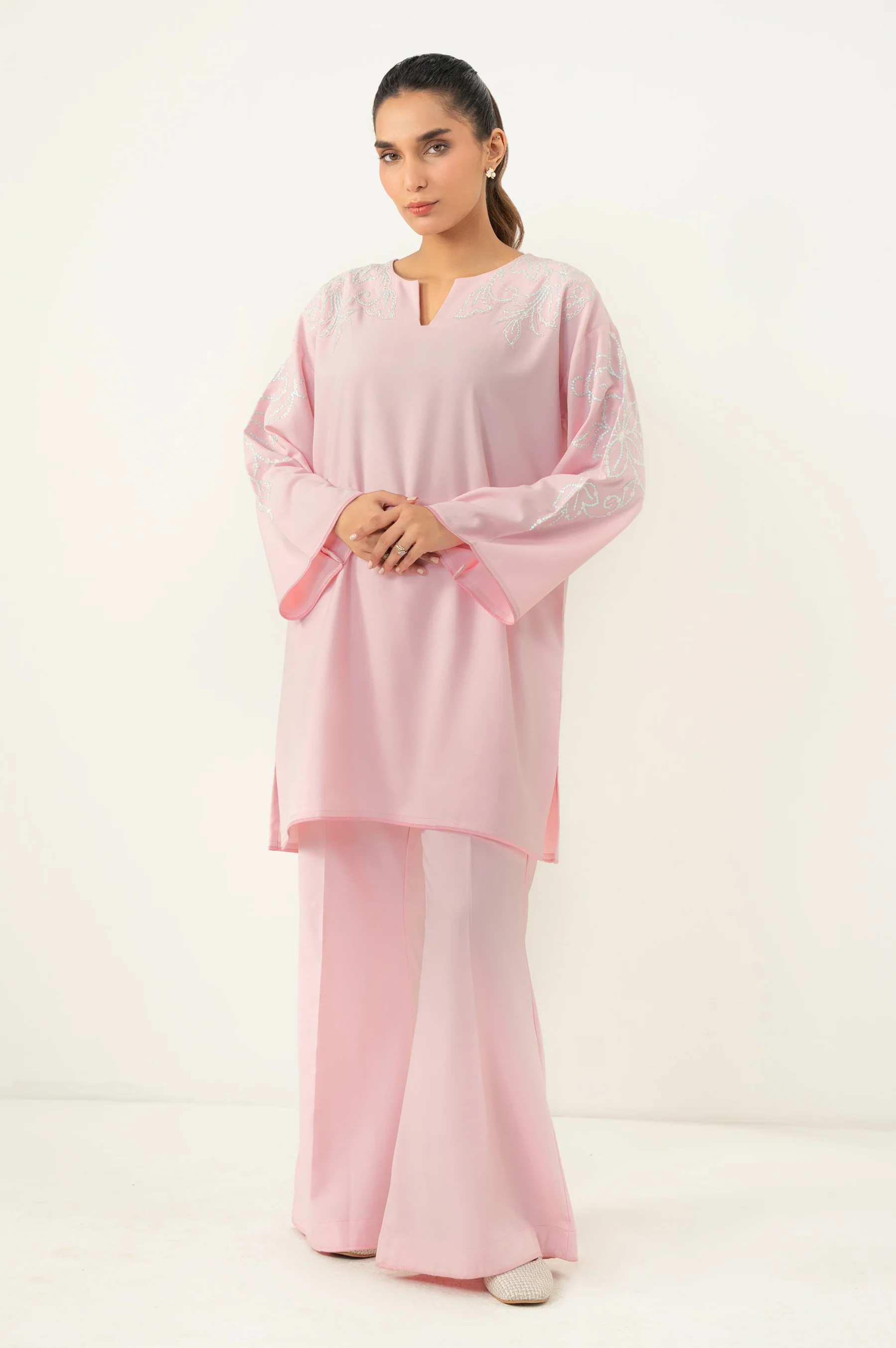 STITCHED EMBROIDERED SHIRT BOTTOM - Image 3