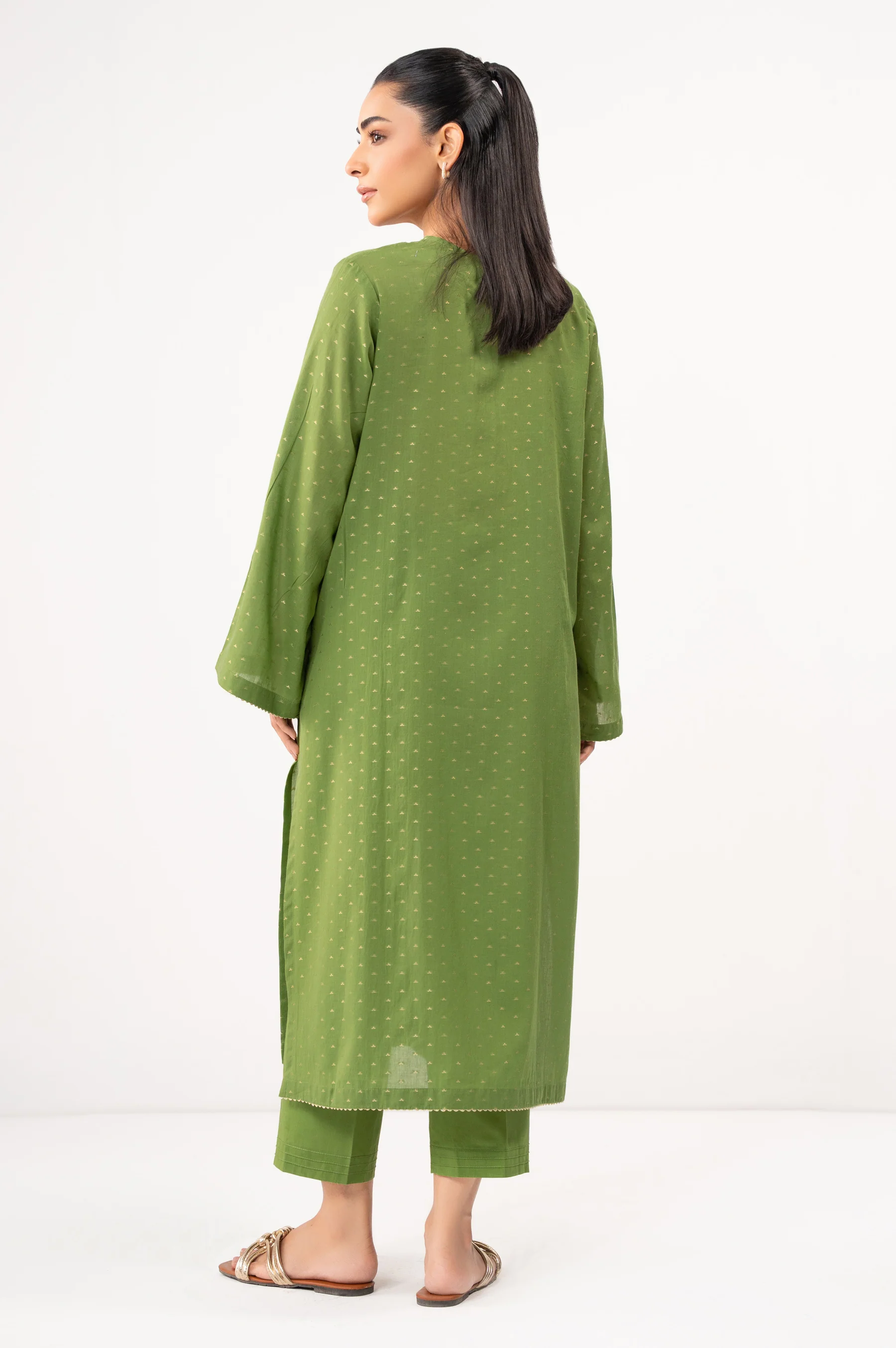 STITCHED EMBROIDERED JACQUARD SHIRT BOTTOM - Image 5