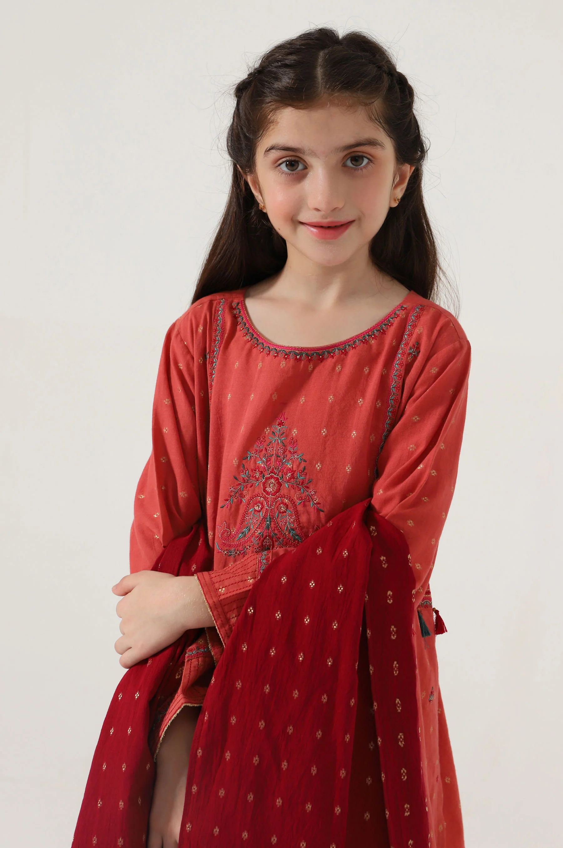 Stitched 2 Piece Embroidered Jacquard Suit - Image 4